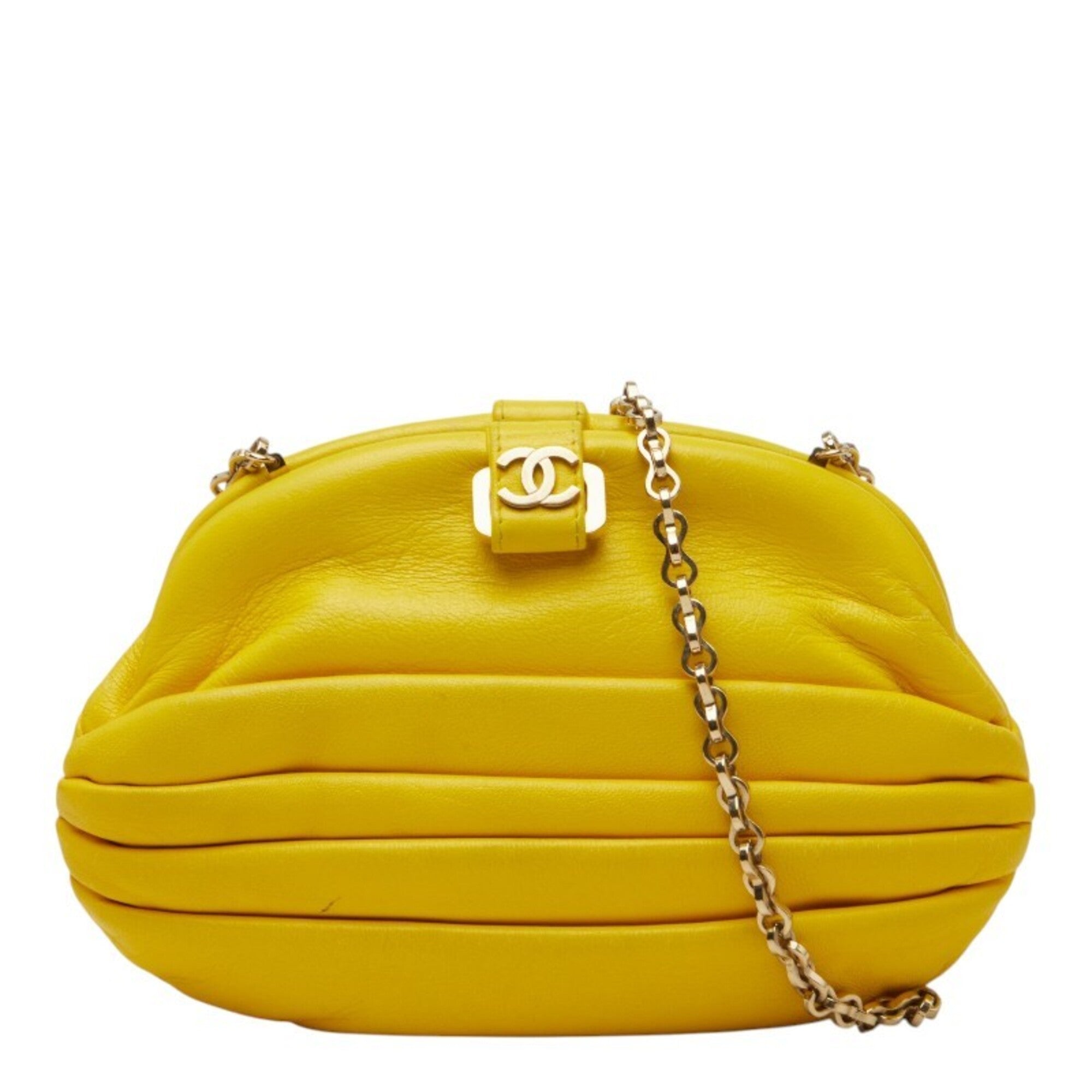 Chanel Yellow Leather Shoulder Bag (Pre-Owned)