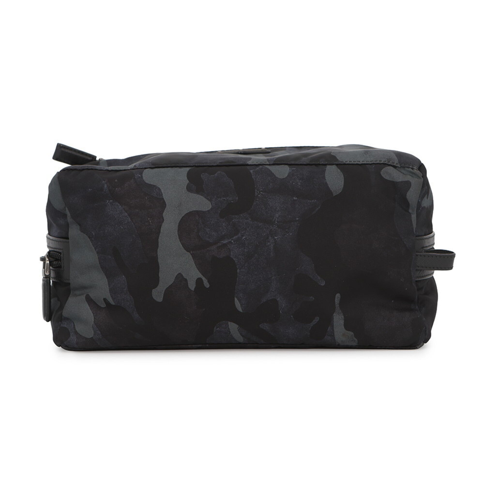 Prada Black Nylon Leather Handbag Pouch (Pre-Owned)
