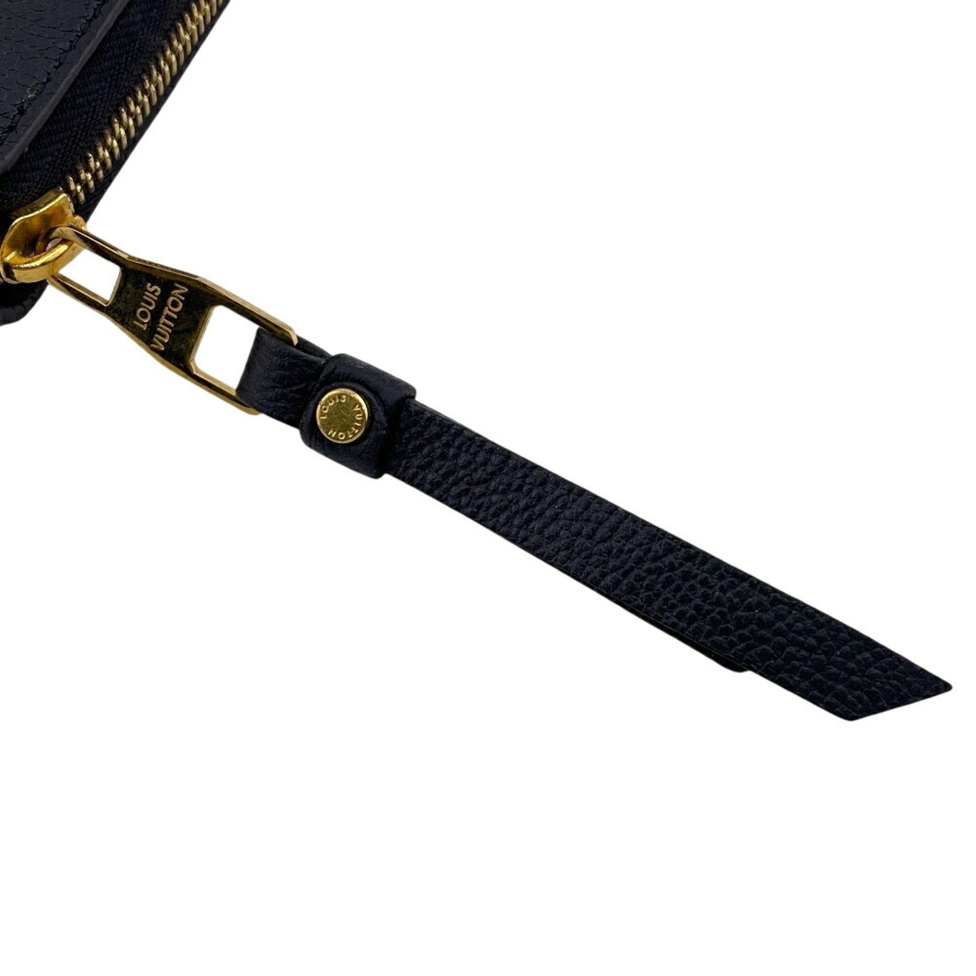 Louis Vuitton Beige Black Leather Long Wallet (Bi-Fold) (Pre-Owned)