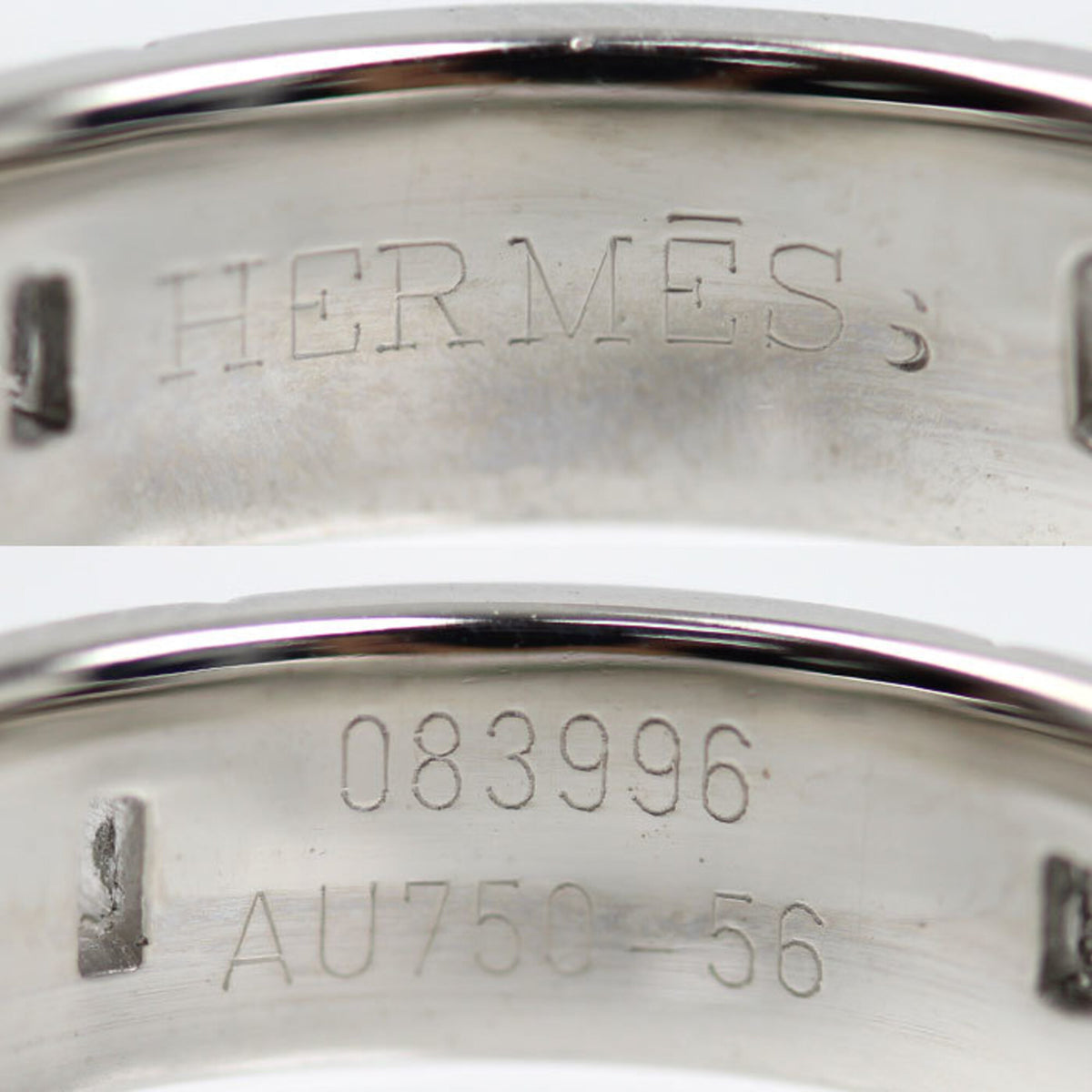 Hermes White Gold (18K) Band Ring (Pre-Owned)