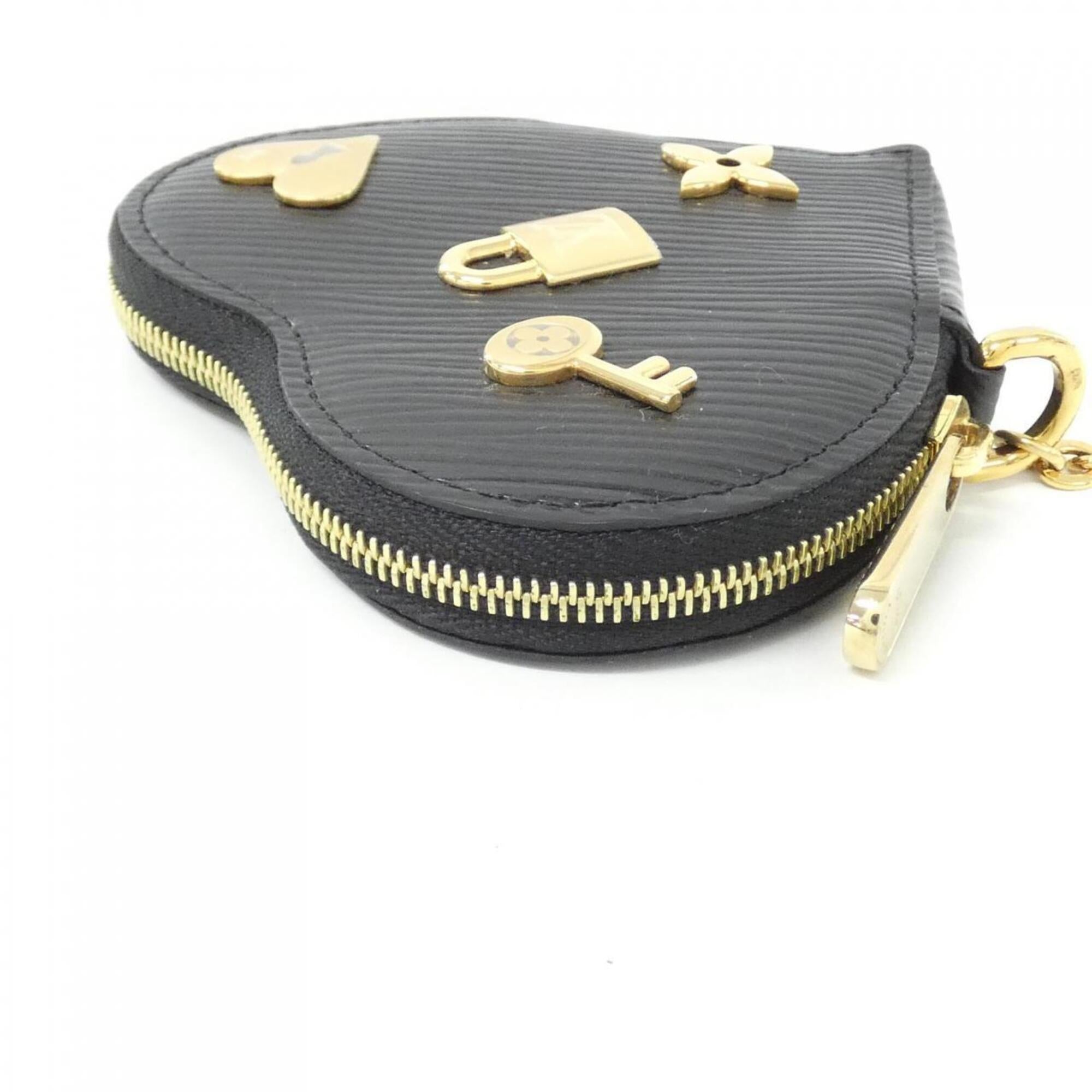 Louis Vuitton Black Leather Coin Purse/Coin Case (Pre-Owned)