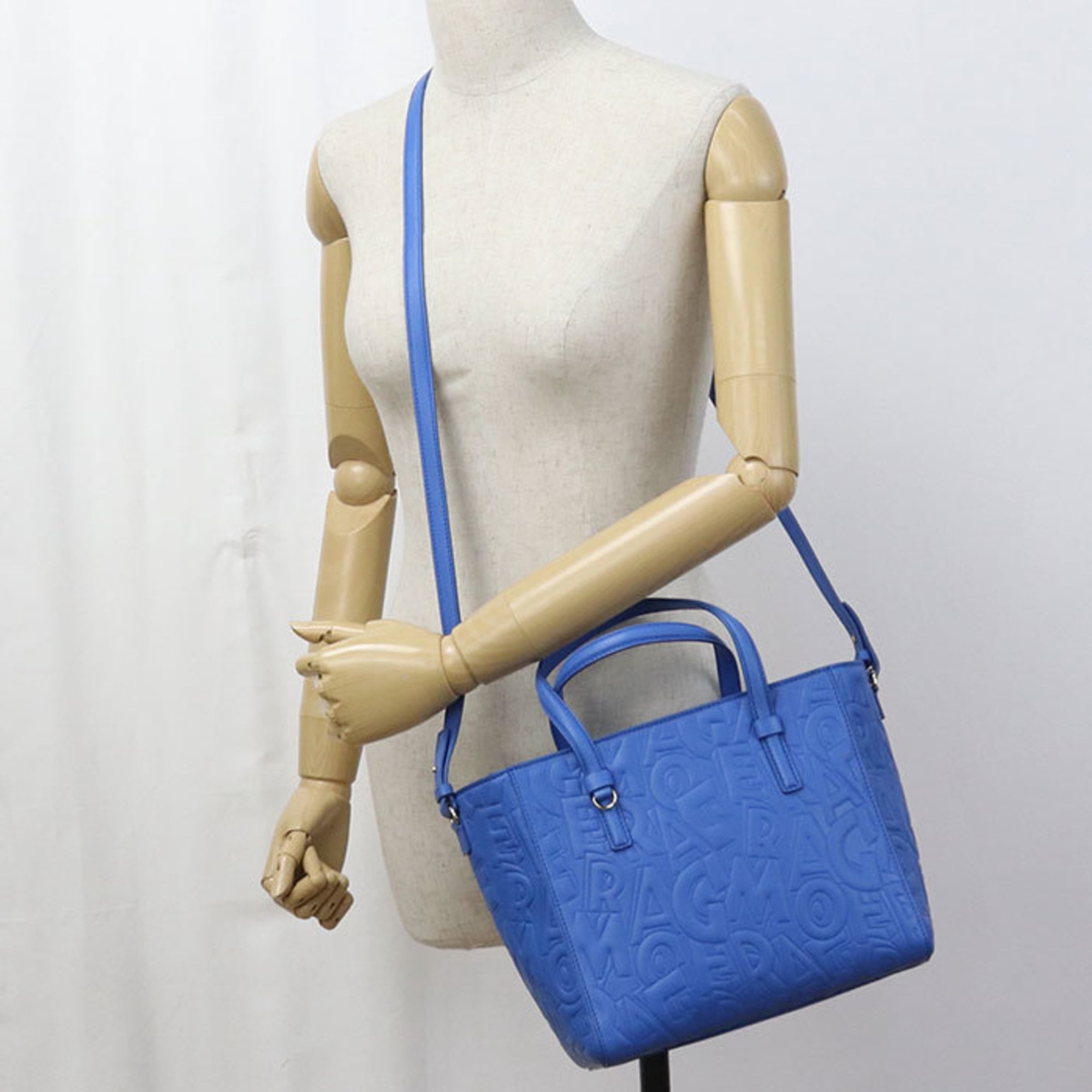 Salvatore Ferragamo Blue Leather Tote Bag (Pre-Owned)