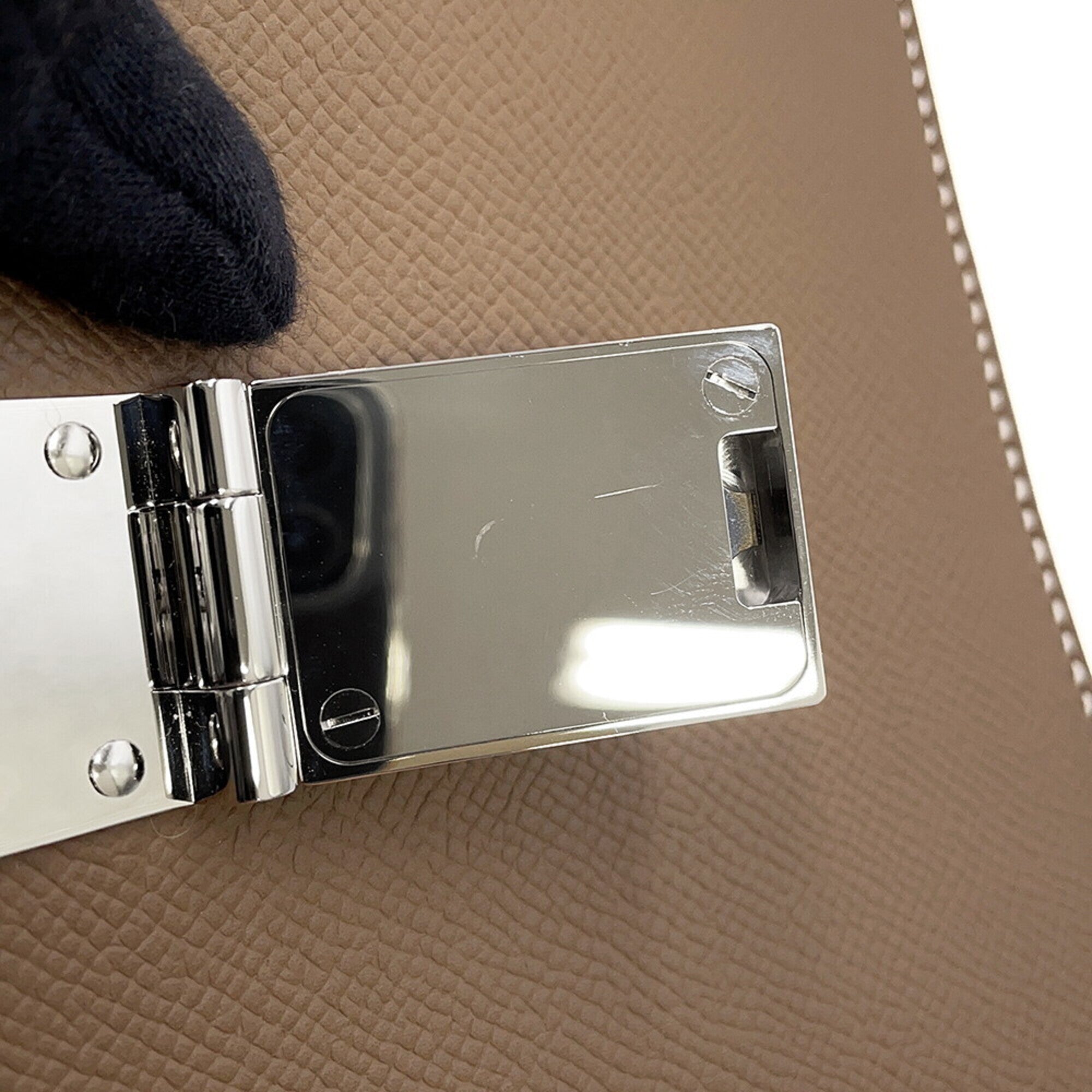 Hermes Etoupe Gray Epsom Leather Clutch Bag (Pre-Owned)
