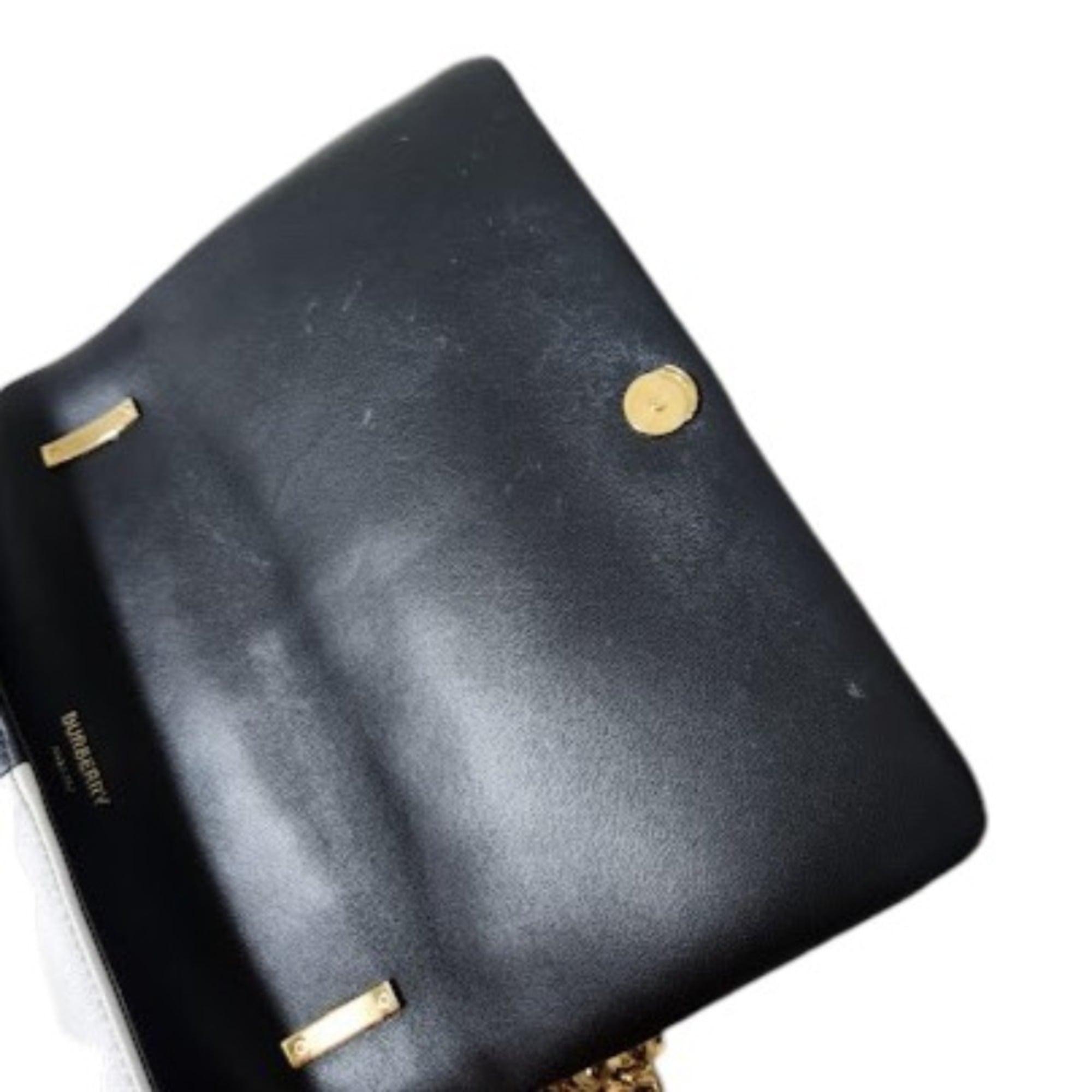 Burberry Black White Quilting Shoulder Bag (Pre-Owned)