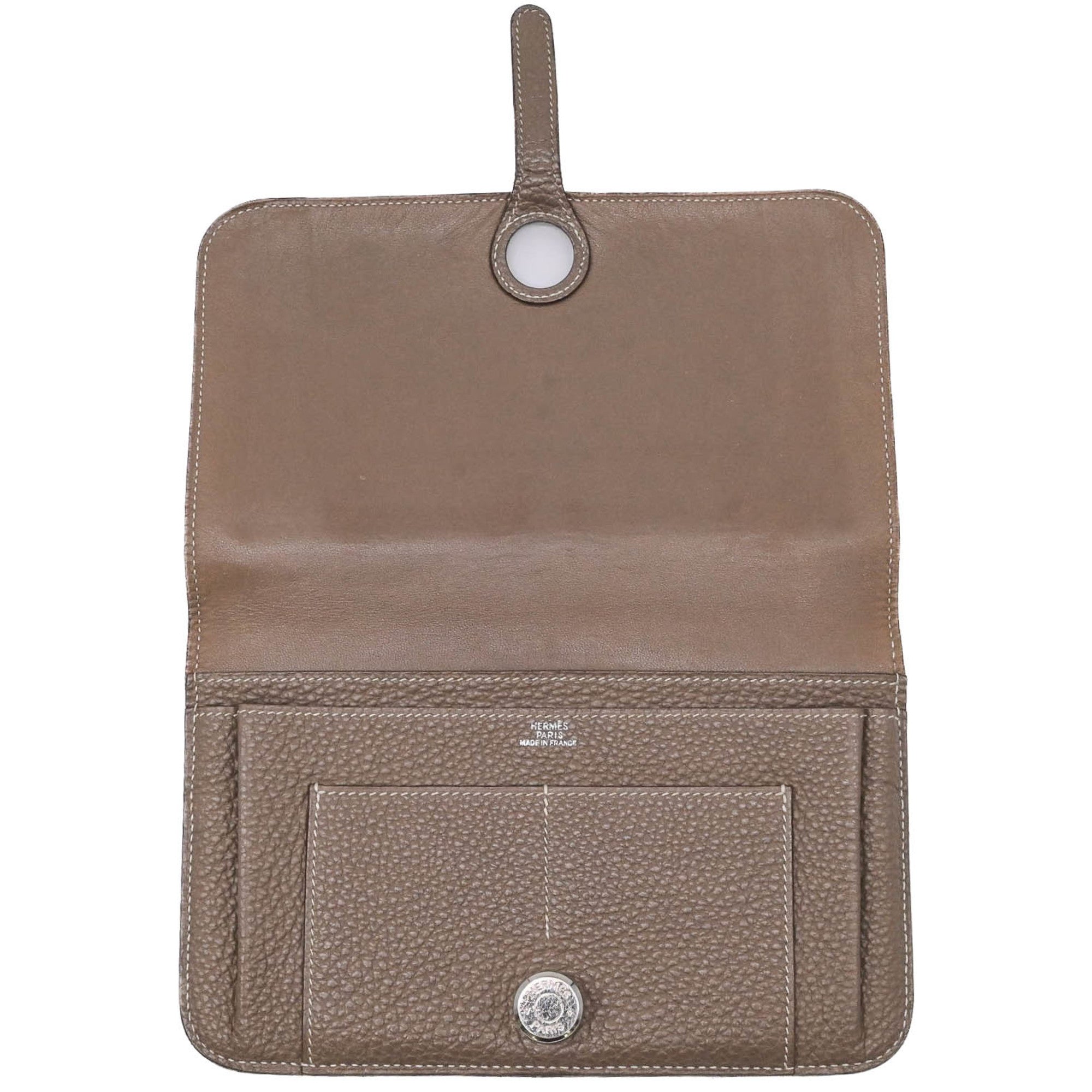 Hermes Dogon Duo Etoupe Gray Grayish Togo Leather Long Wallet (Bi-Fold) (Pre-Owned)