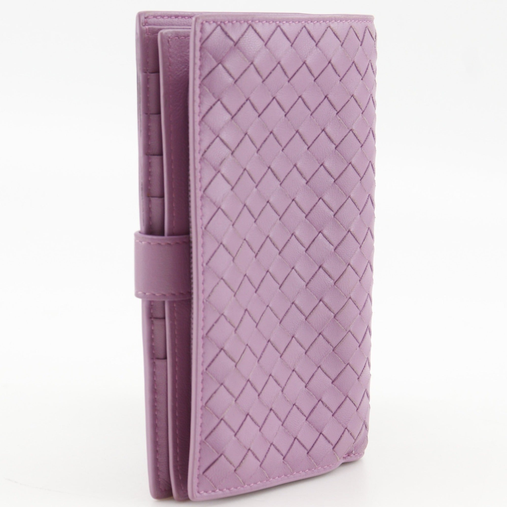 Bottega Veneta Pink Leather Long Wallet (Bi-Fold) (Pre-Owned)