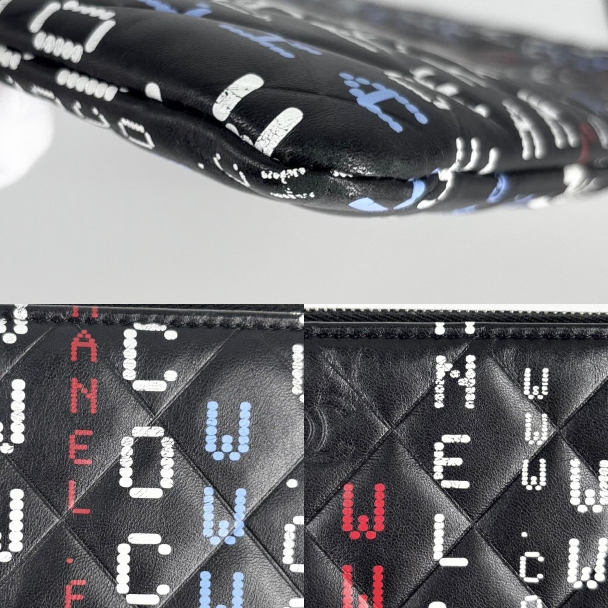 Chanel Black Multi-Color Leather Clutch Bag (Pre-Owned)