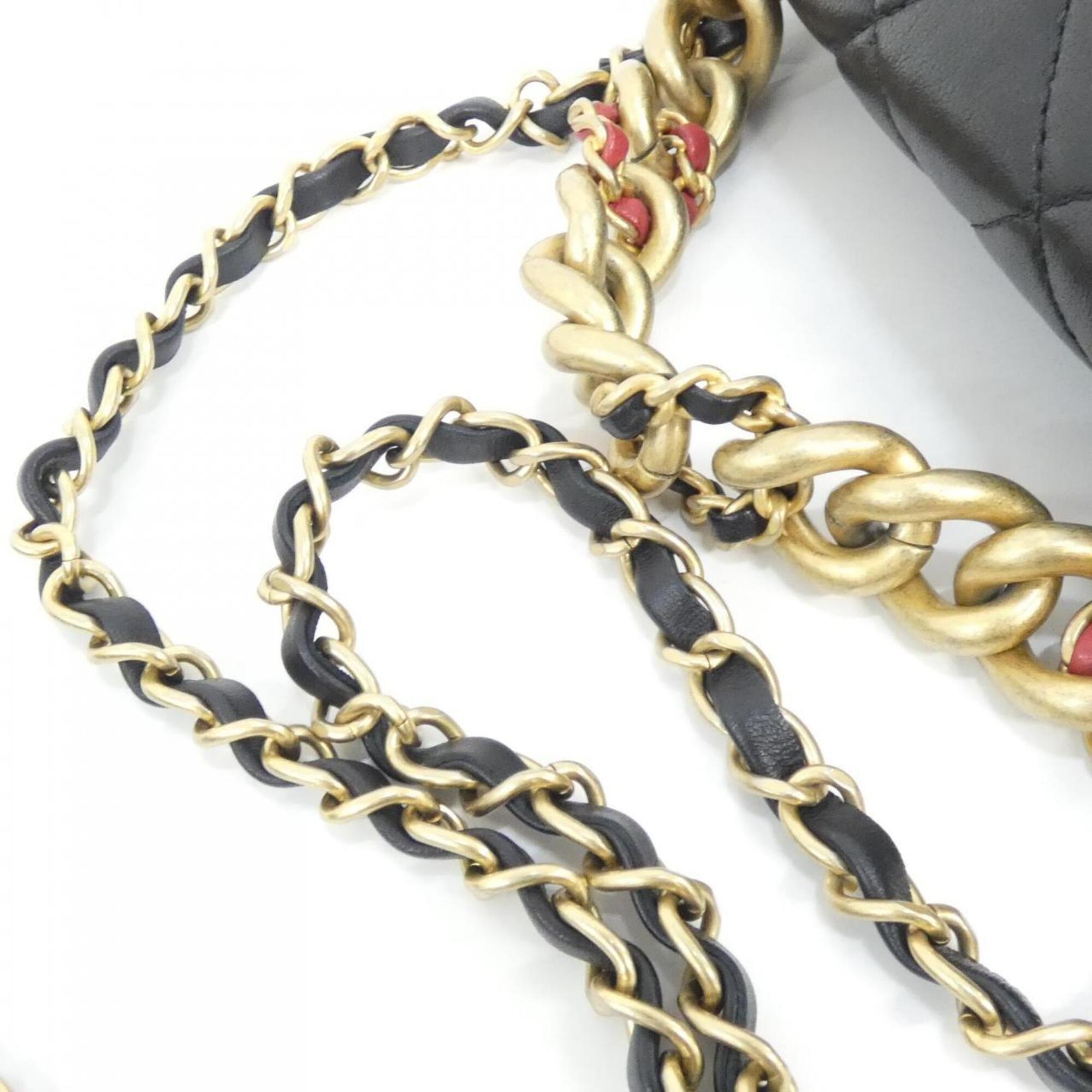Chanel Black Leather Handbag (Pre-Owned)