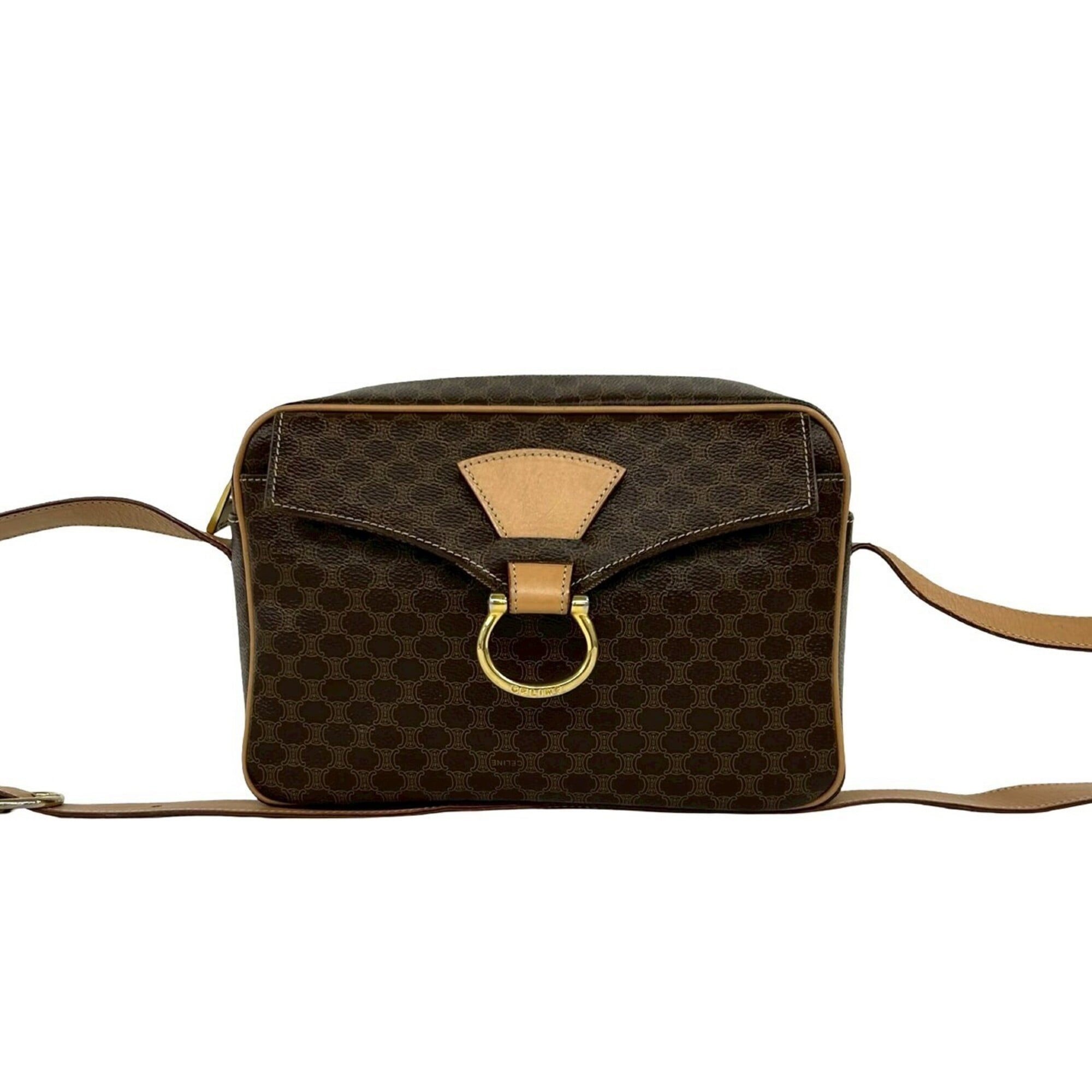 Celine Brown Leather Pvc Pochette Shoulder Bag (Pre-Owned)