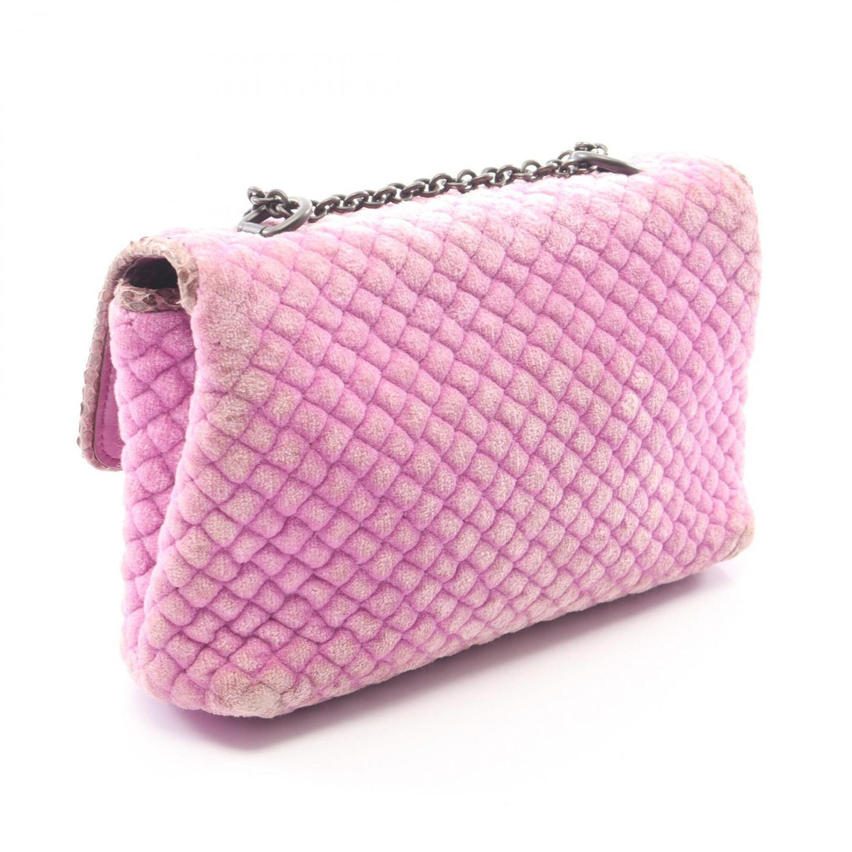 Bottega Veneta Purple Fabric Leather Handbag Shoulder Bag (Pre-Owned)