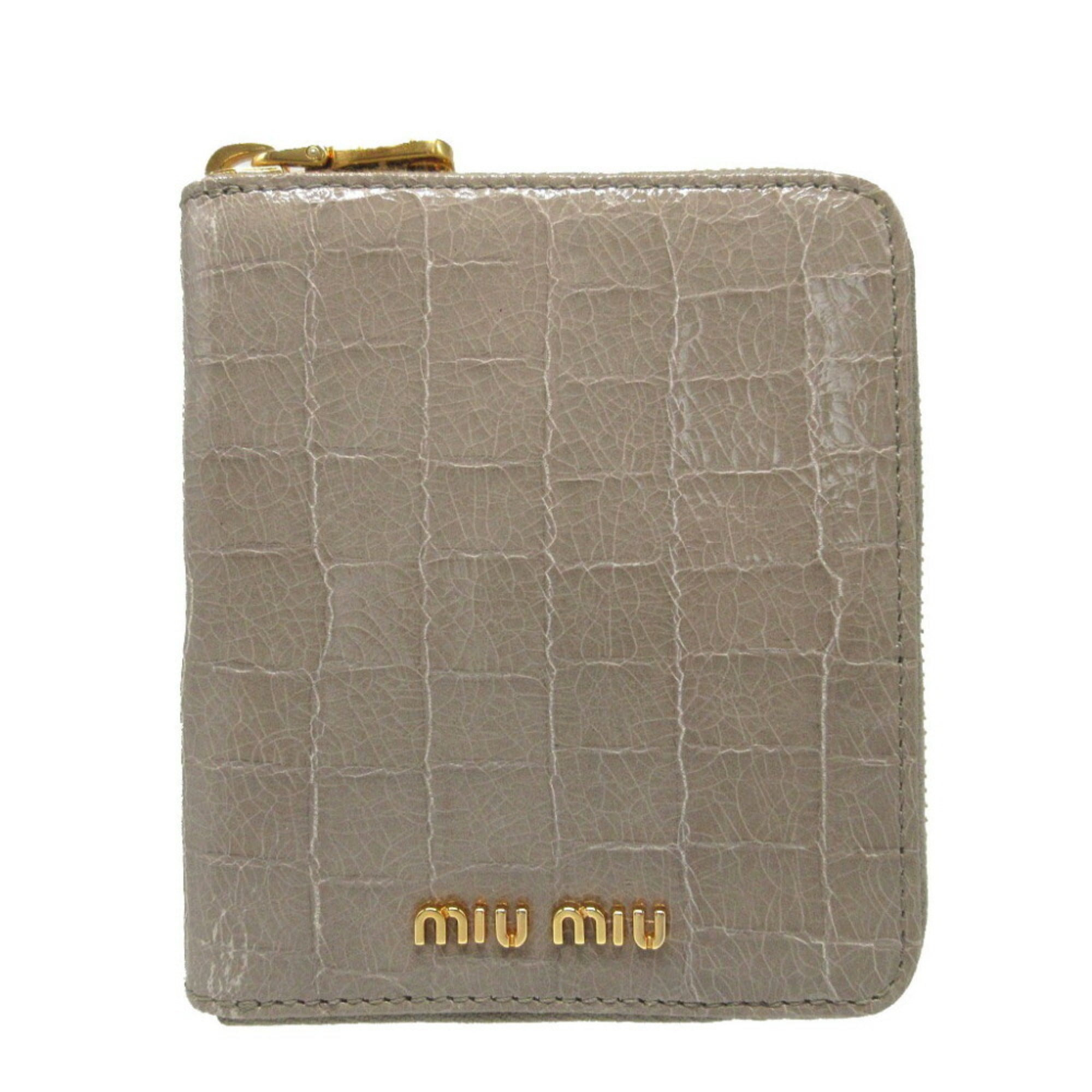 Miu Miu Gray Leather Wallet (Bi-Fold) (Pre-Owned)