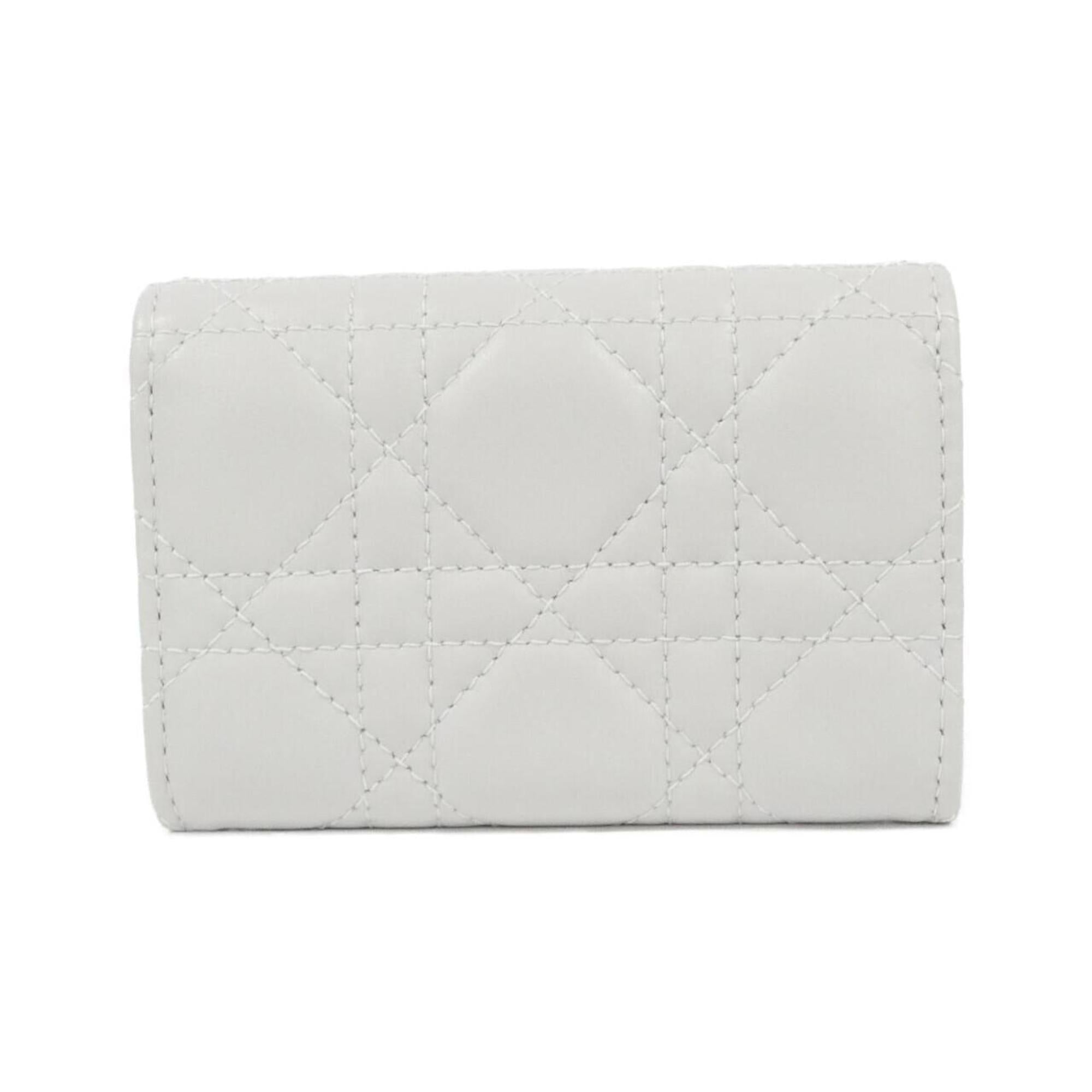 Christian Dior Gray Leather Wallet (Bi-Fold) (Pre-Owned)