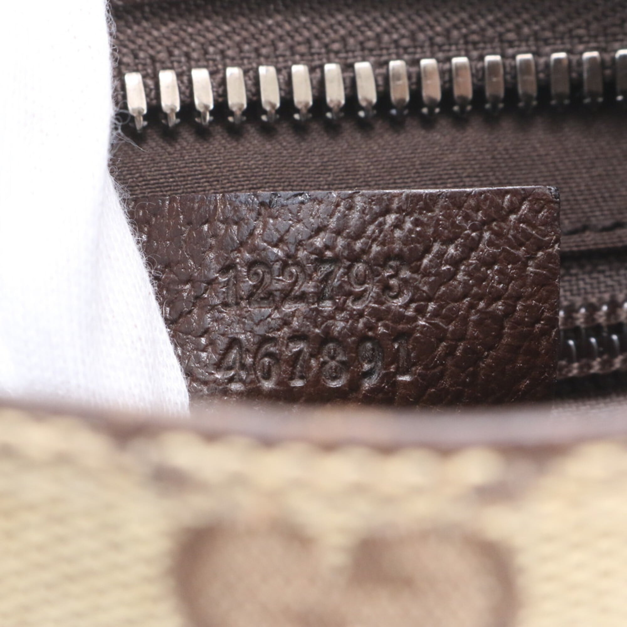 Gucci Brown Leather Canvas Messenger Bag Shoulder Bag (Pre-Owned)