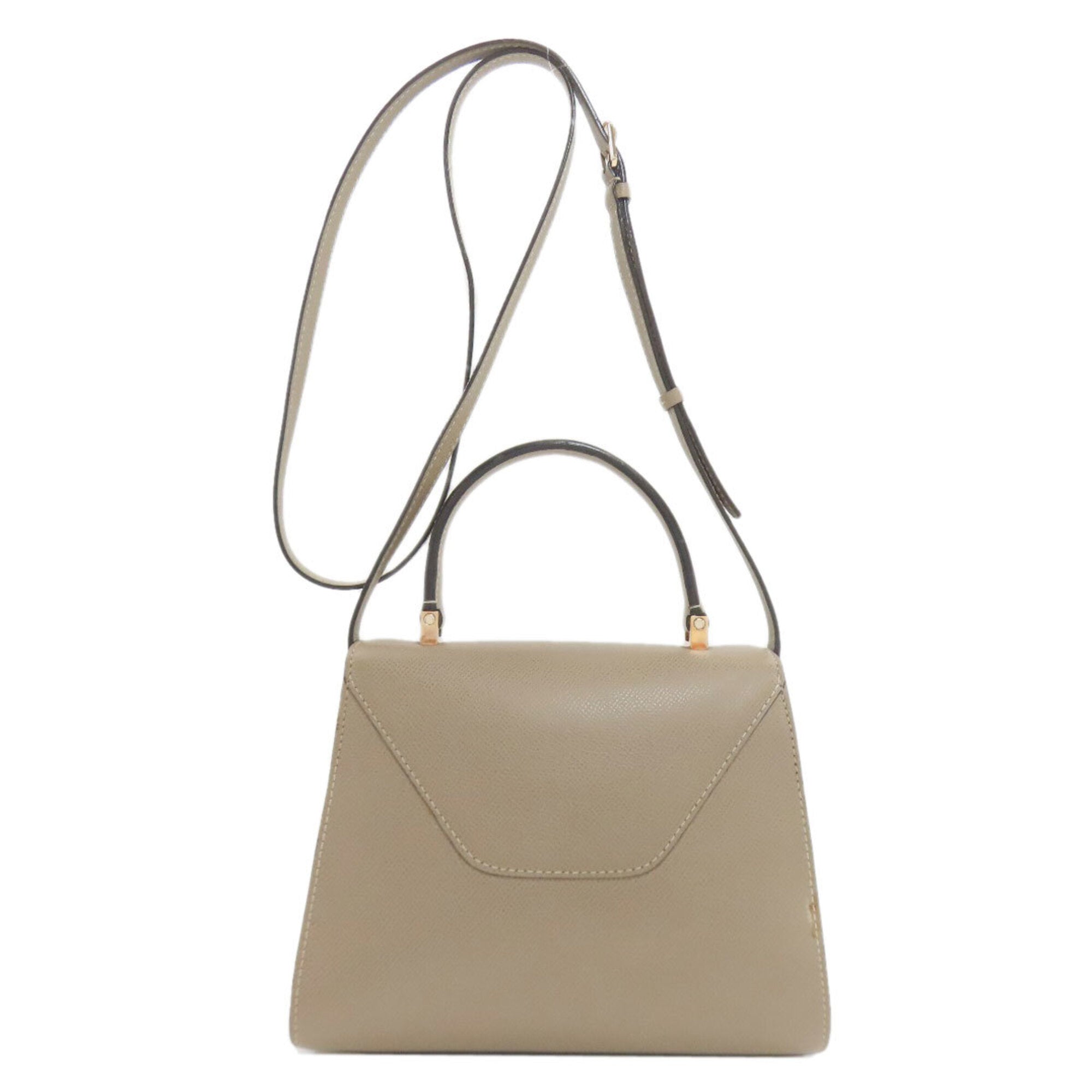 Valextra Grayish Leather Handbag (Pre-Owned)