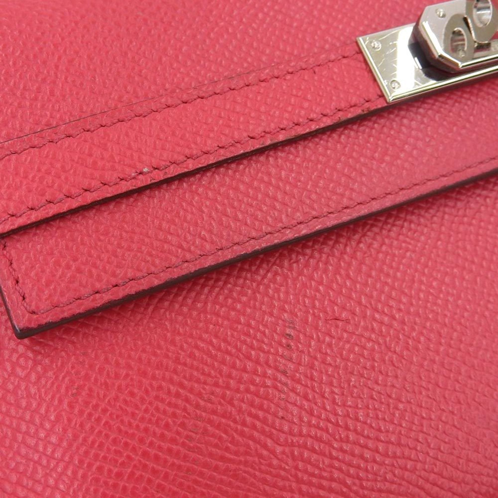 Hermes Pink Rose Red Epsom Leather Coin Purse/Coin Case (Pre-Owned)