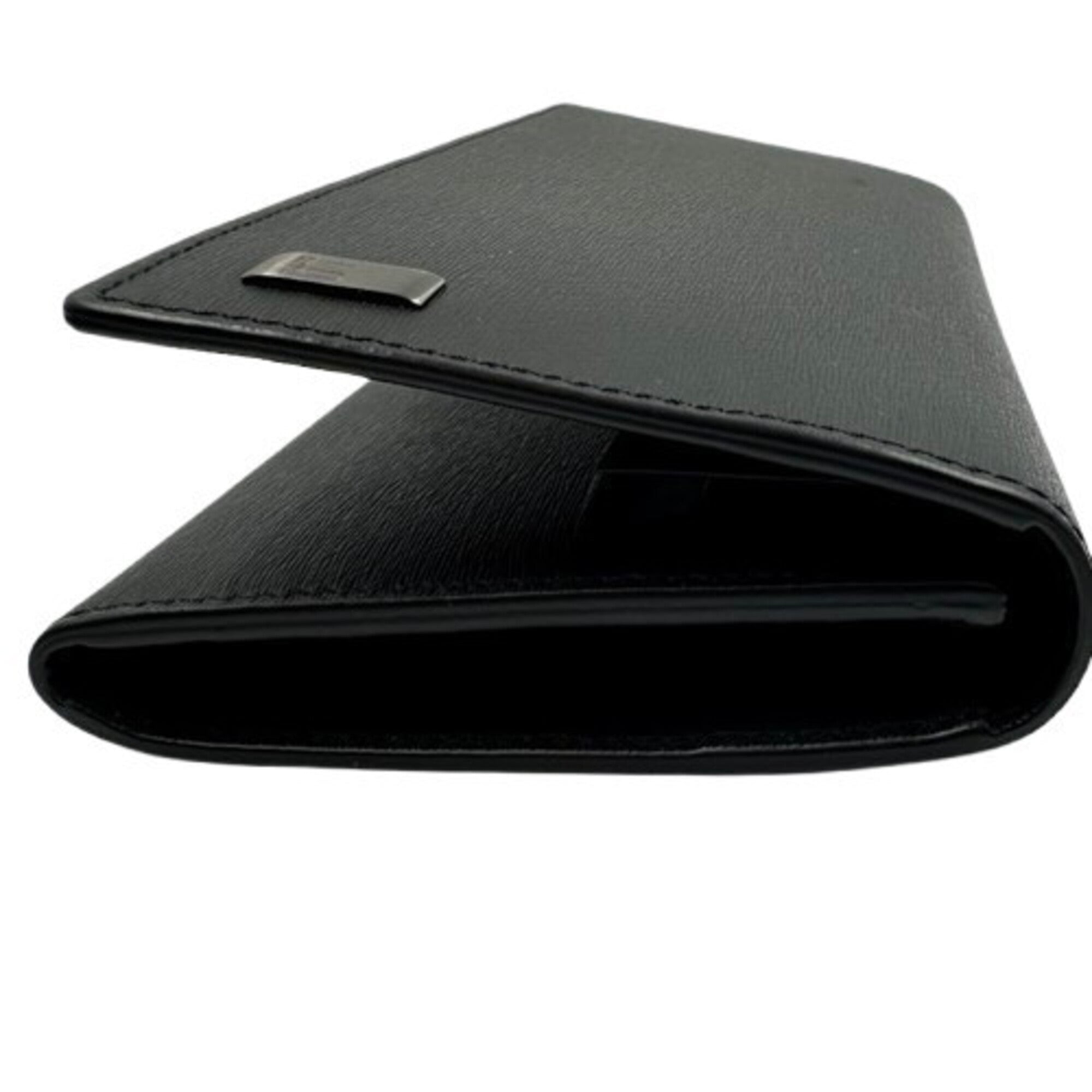 Dunhill Black Leather Long Wallet (Bi-Fold) (Pre-Owned)