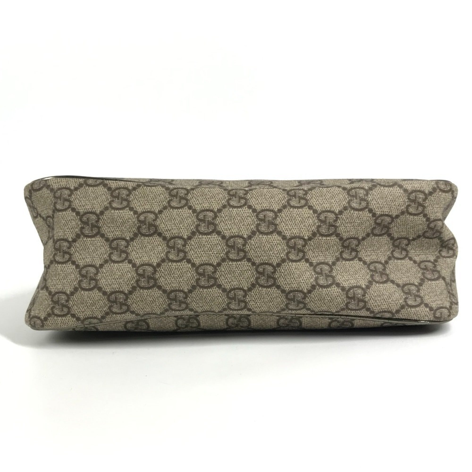 Gucci Beige Metallic Gg Supreme Leather Handbag Shoulder Bag (Pre-Owned)