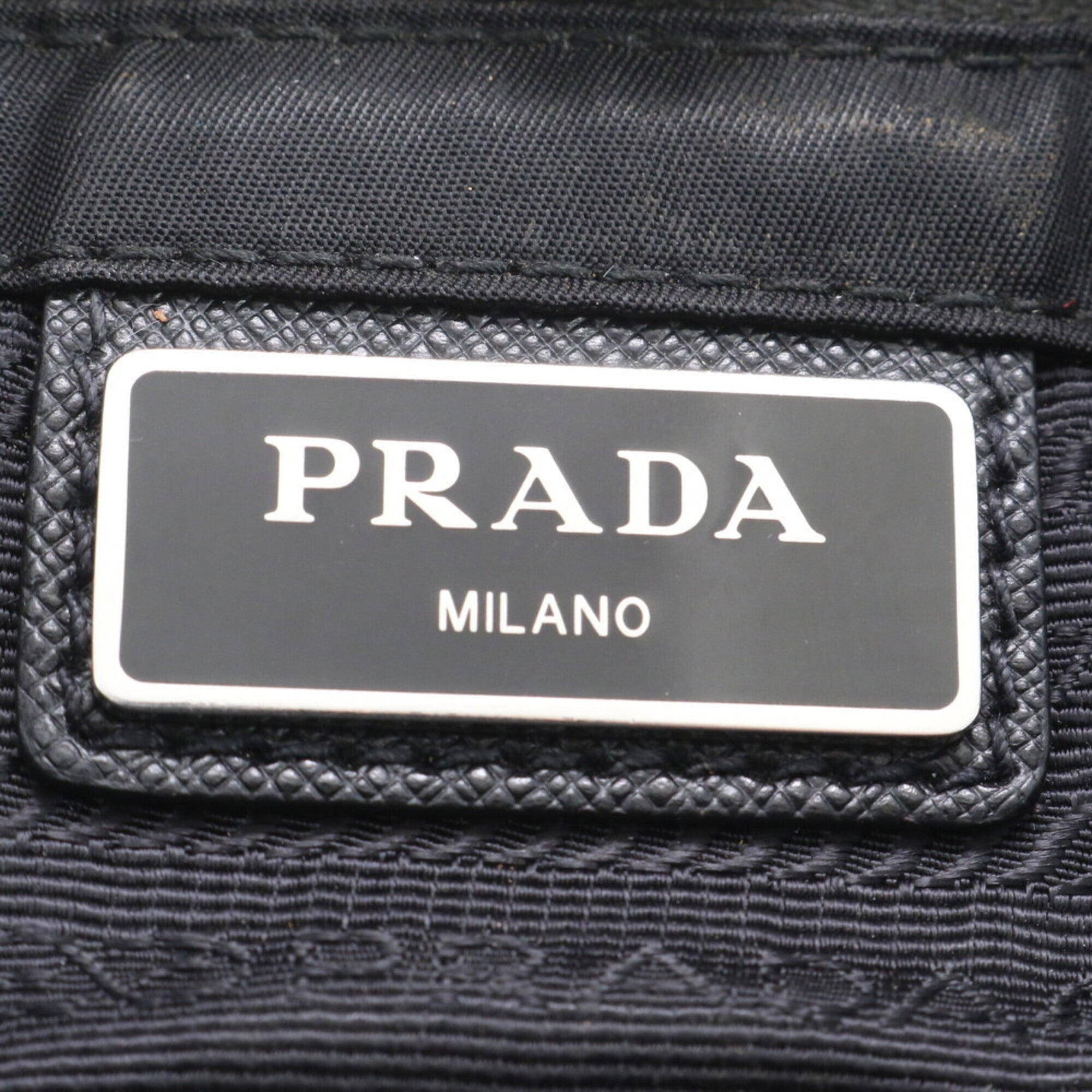 Prada Black Navy Nylon Leather Pouch Shoulder Bag (Pre-Owned)