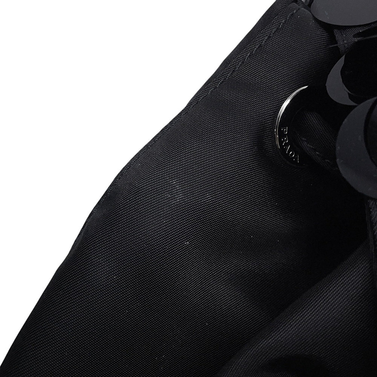Prada Black Nylon Leather Backpack Handbag (Pre-Owned)