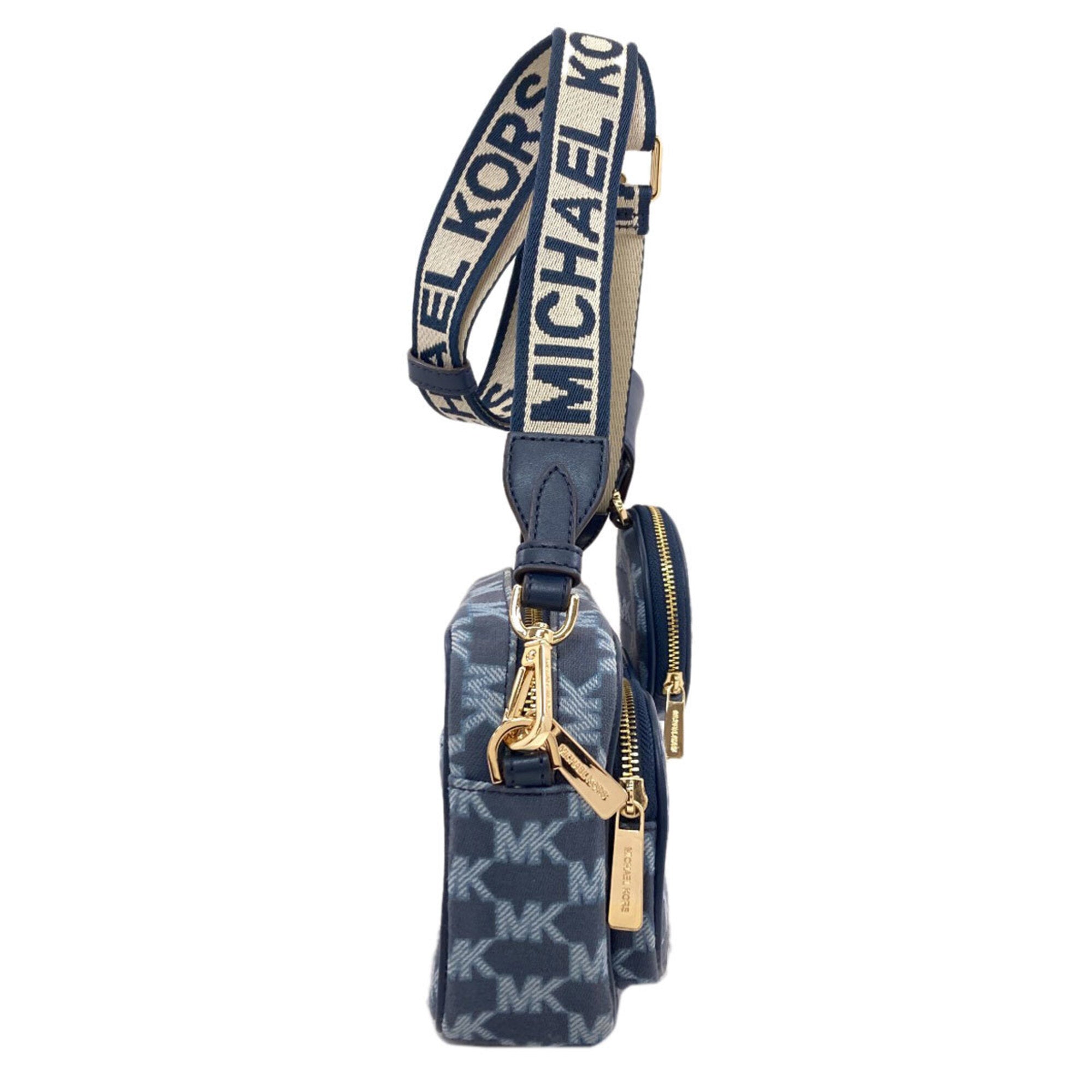 Michael Kors Blue Canvas Pouch Shoulder Bag (Pre-Owned)
