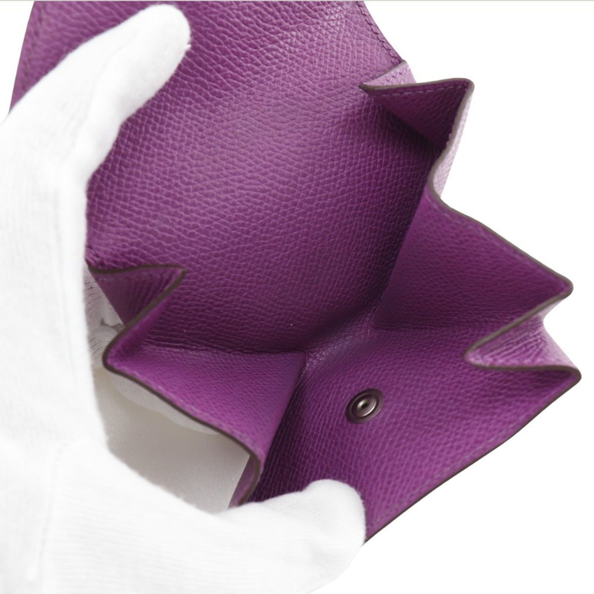 Hermes Purple Epsom Leather Coin Purse/Coin Case (Pre-Owned)
