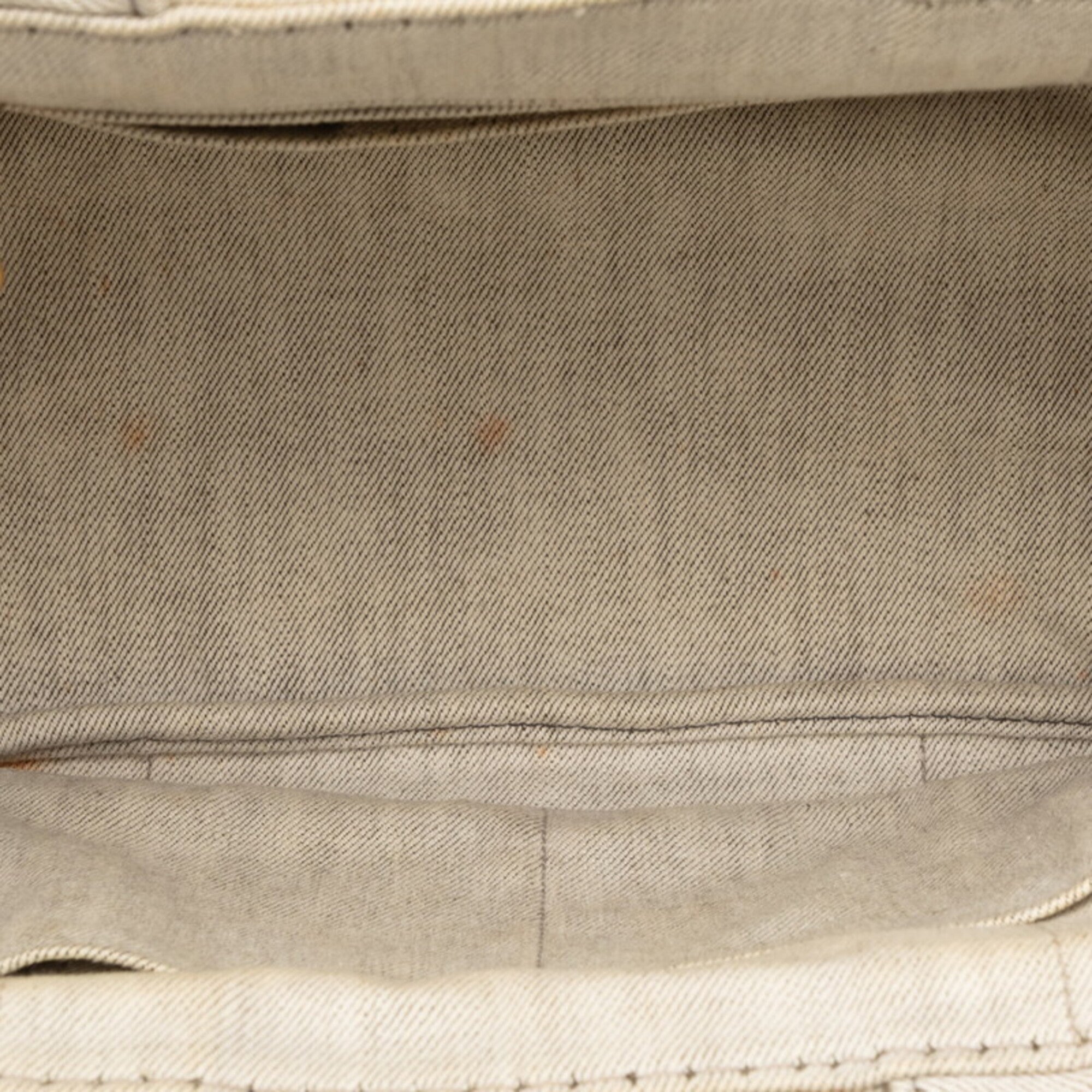 Prada Canapa Gray Canvas Handbag Shoulder Bag (Pre-Owned)