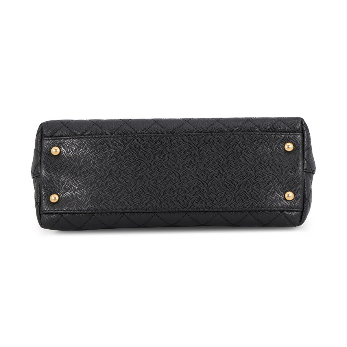 Chanel Matelasse Black Grained Calfskin Handbag (Pre-Owned)
