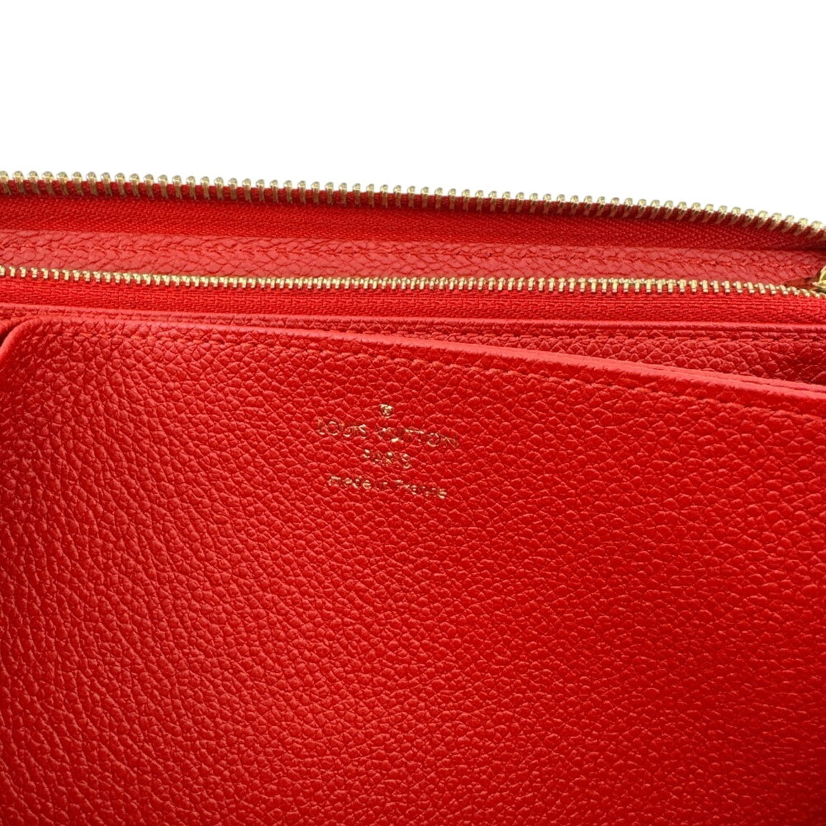 Louis Vuitton Empreinte Red Color Monogram Empreinte Leather Long Wallet (Bi-Fold) (Pre-Owned)