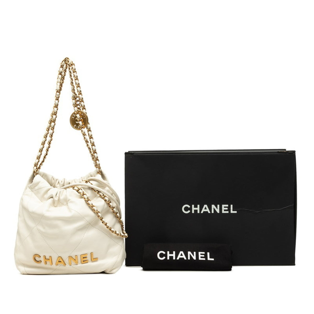 Chanel White Leather Shoulder Bag (Pre-Owned)