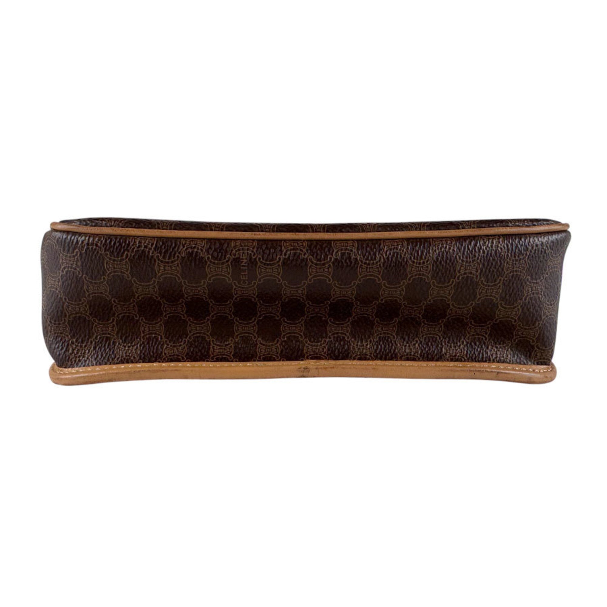 Celine Brown Coated Canvas Shoulder Bag (Pre-Owned)