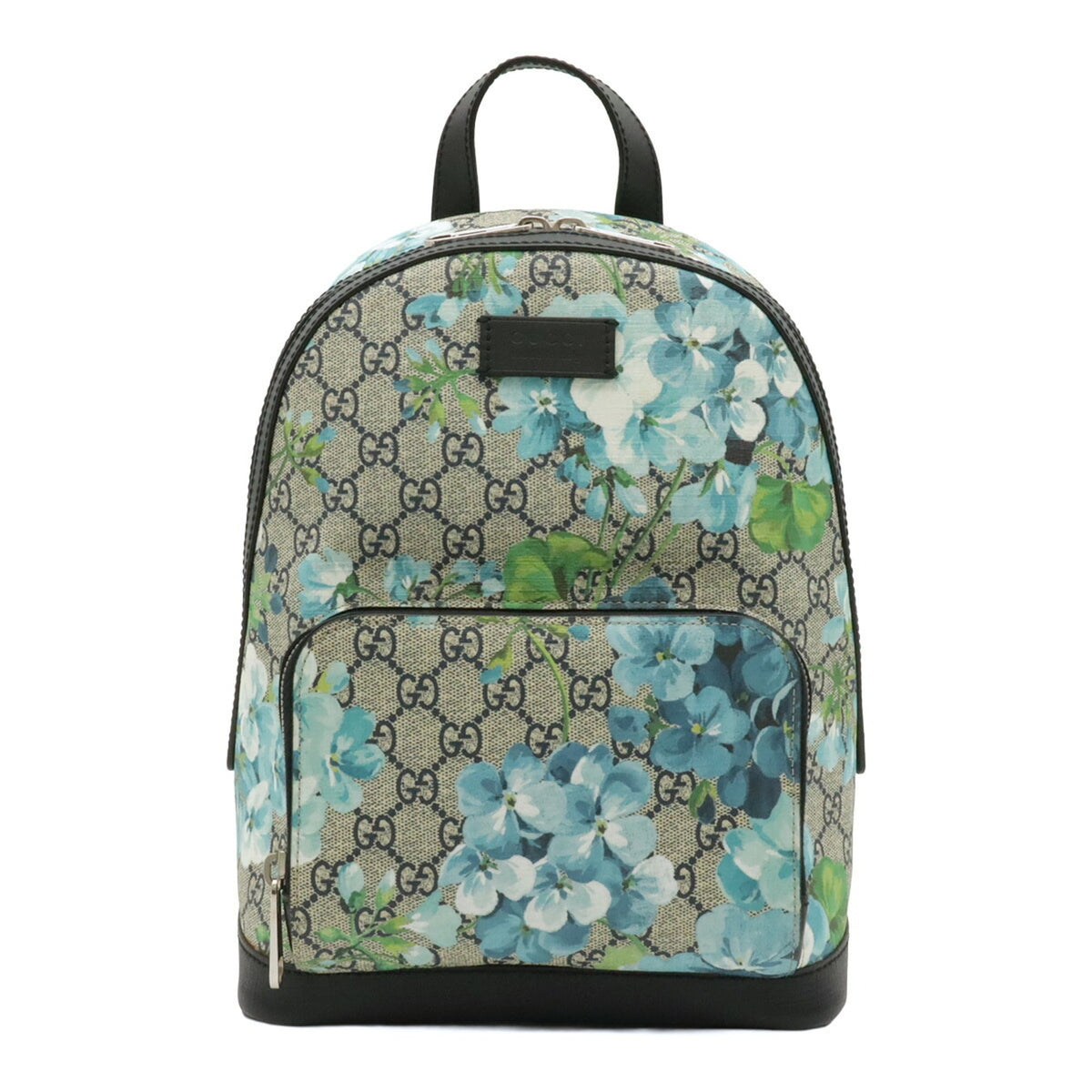 Gucci Blue Multi-Color Gg Supreme Leather Backpack (Pre-Owned)