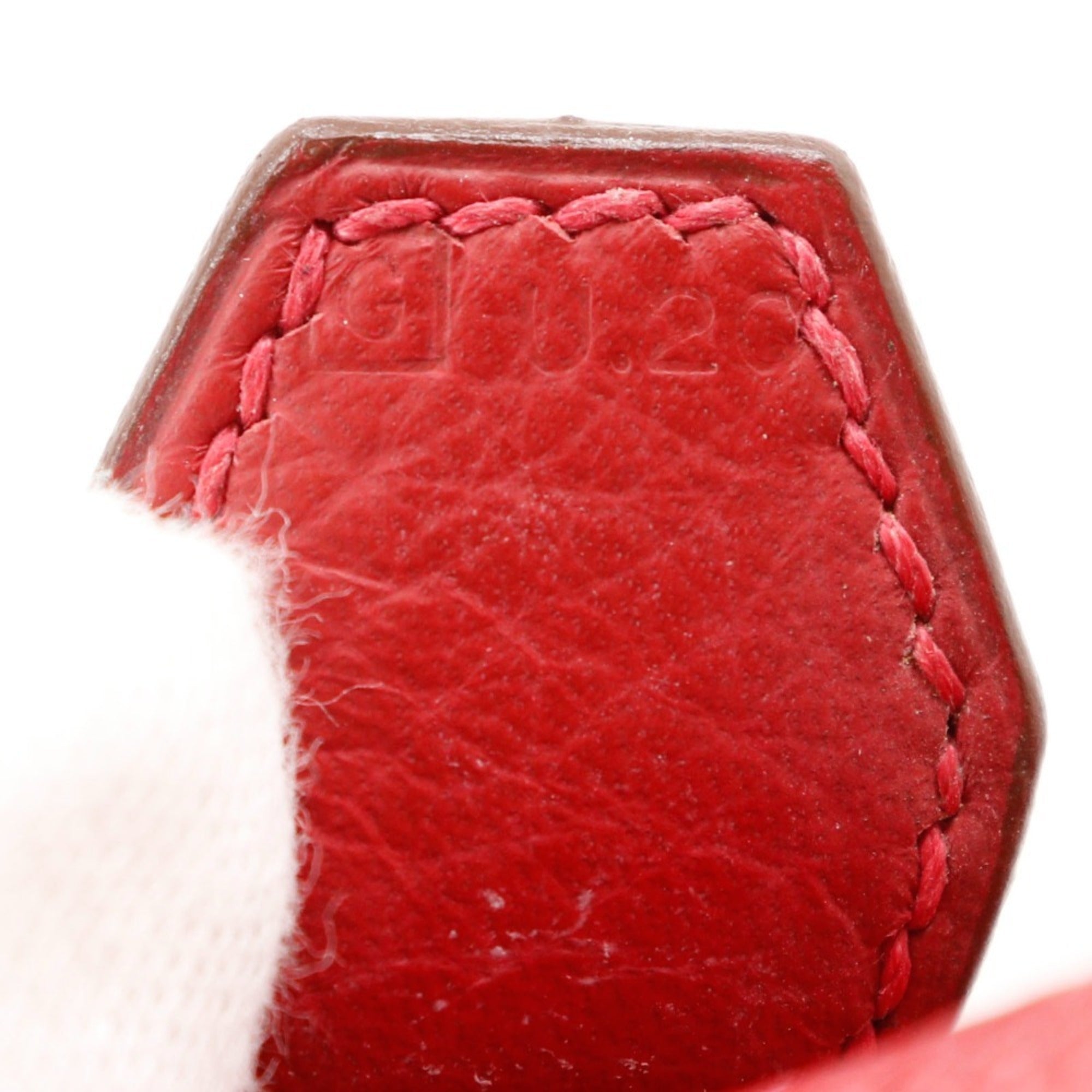 Hermes Red Color Taurillon Clemence Leather Handbag (Pre-Owned)