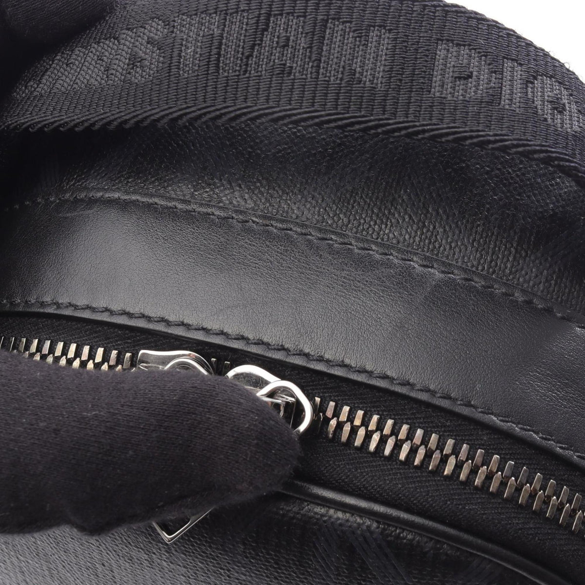 Christian Dior Black Navy Coated Canvas Leather Fanny Pack (Pre-Owned)