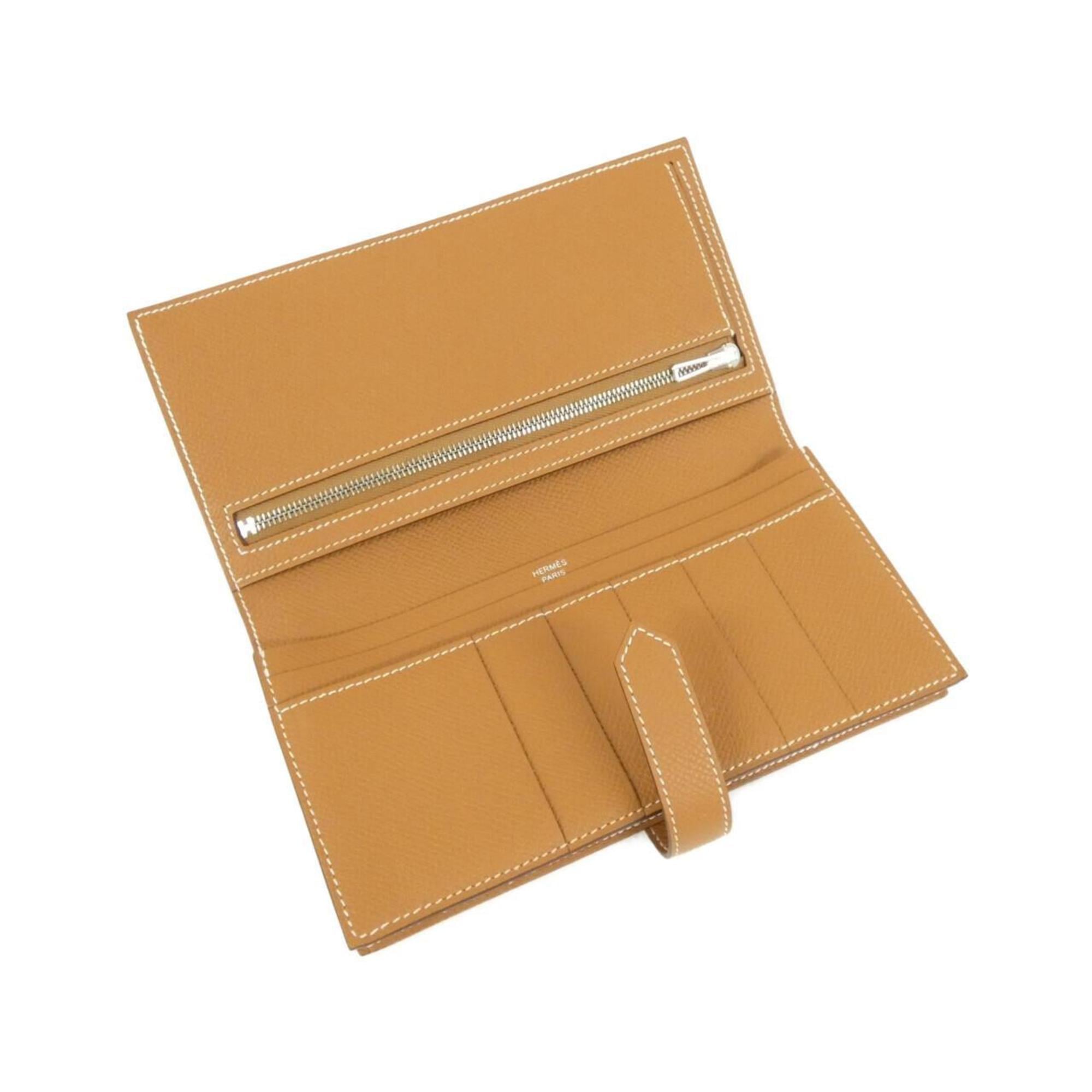 Hermes Gold Epsom Leather Long Wallet (Bi-Fold) (Pre-Owned)