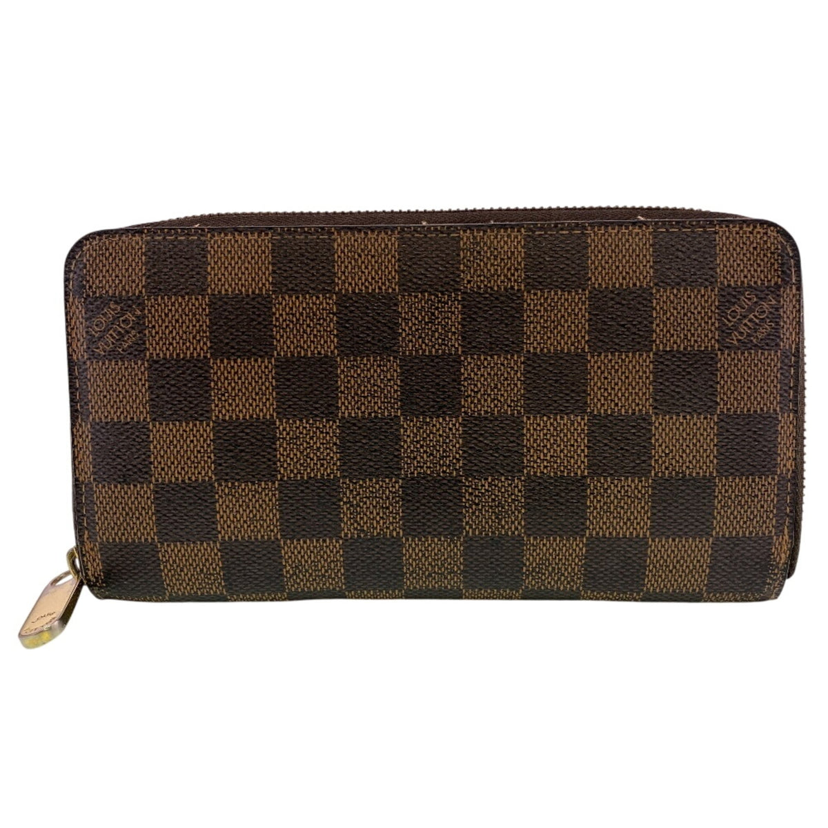 Louis Vuitton Damier Brown Leather Long Wallet (Bi-Fold) (Pre-Owned)