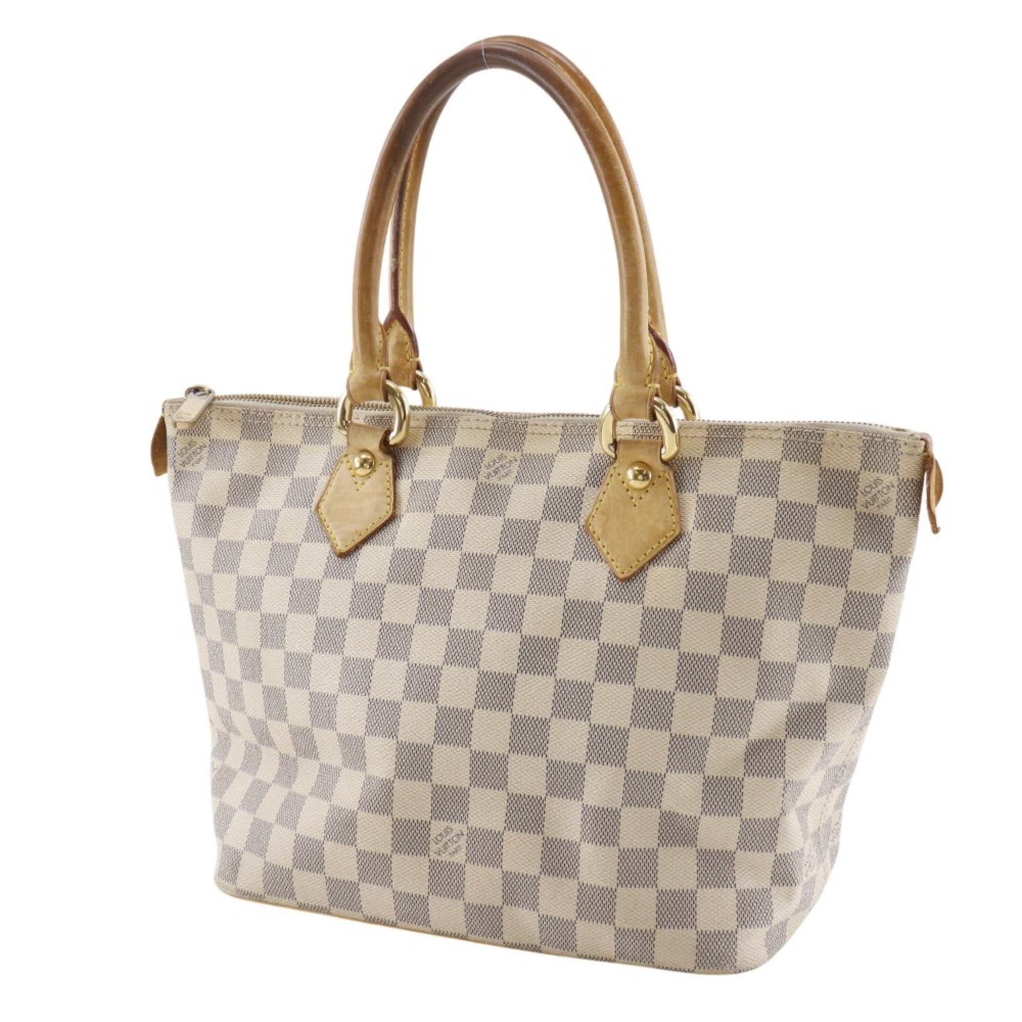 Louis Vuitton White Damier Azur Canvas Handbag (Pre-Owned)