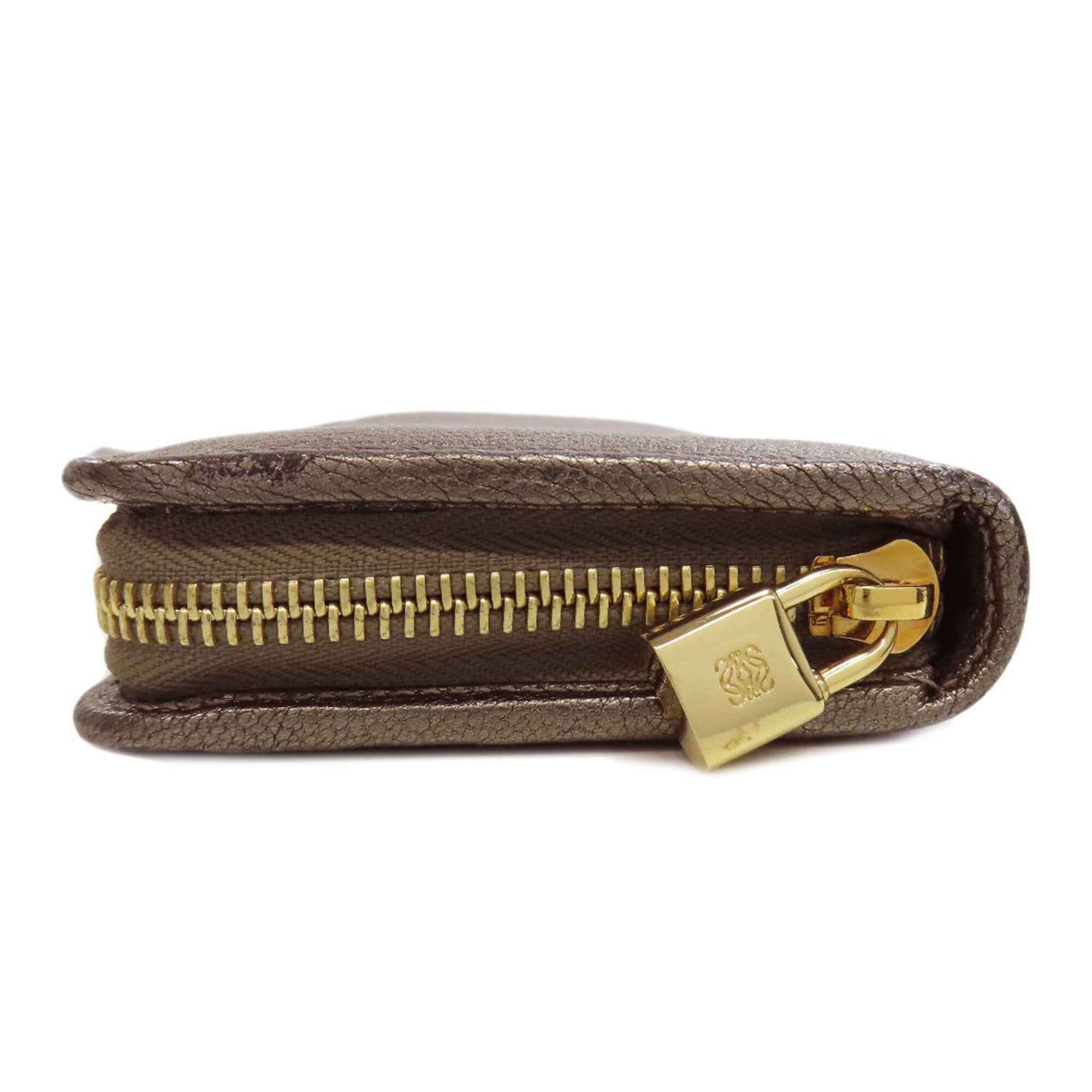 Loewe Gray Leather Long Wallet (Bi-Fold) (Pre-Owned)