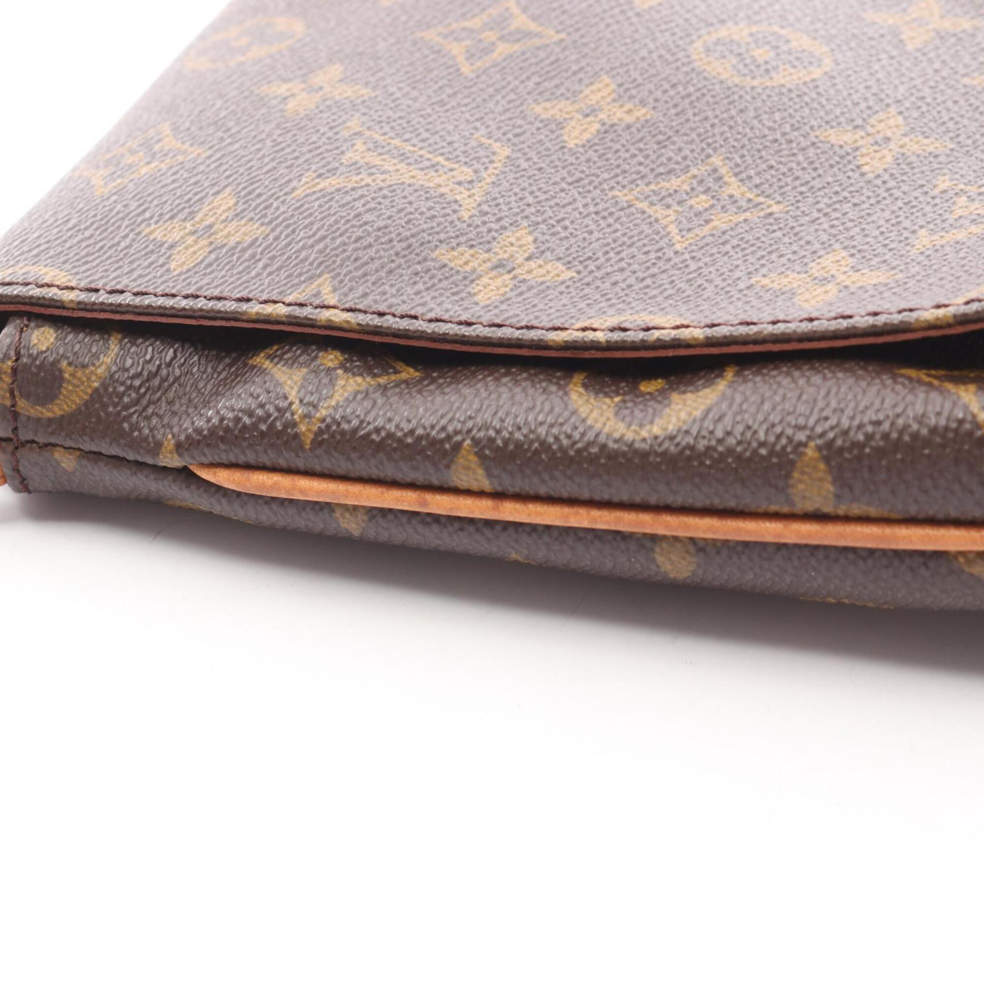 Louis Vuitton Brown Coated Canvas Monogram Leather Handbag Shoulder Bag (Pre-Owned)