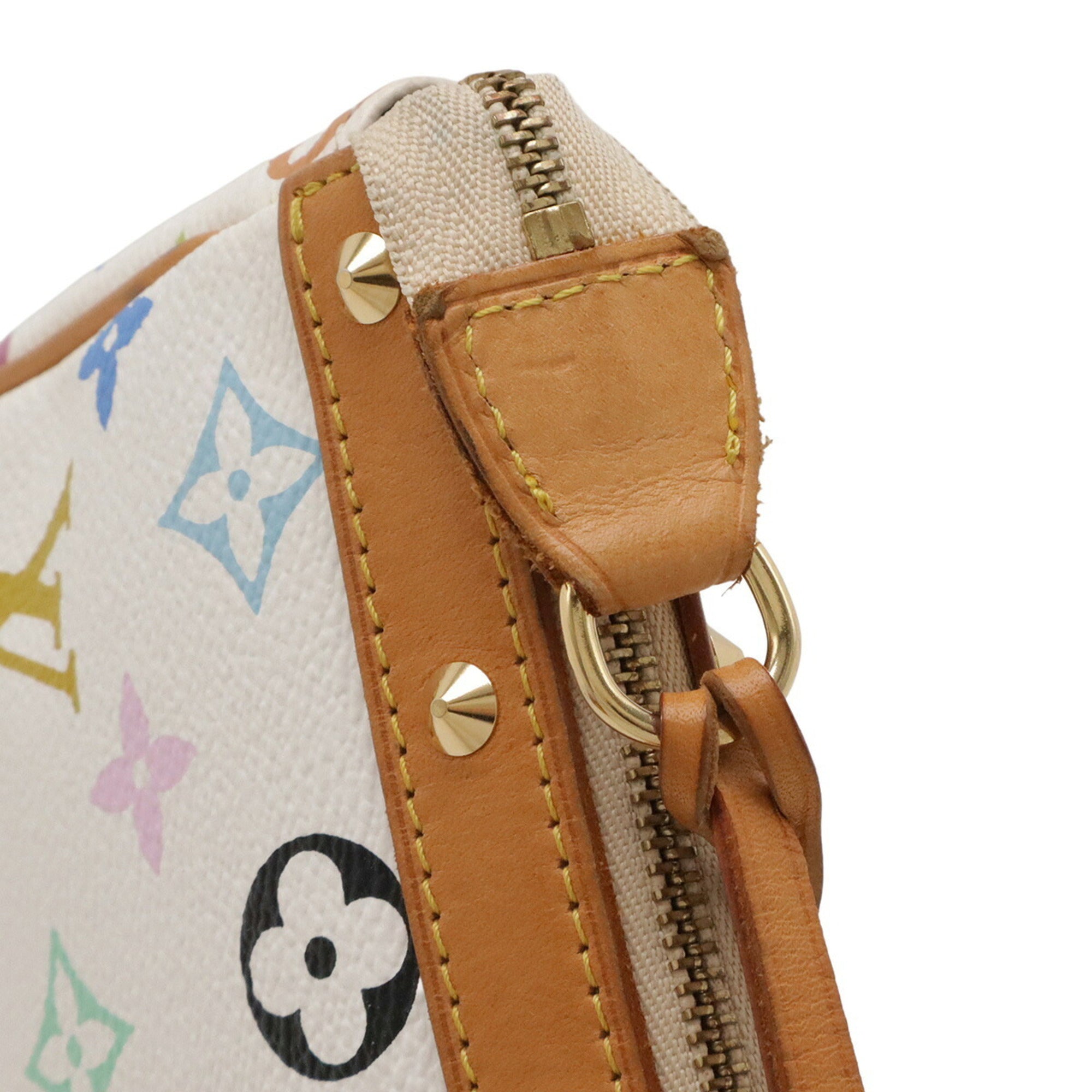 Louis Vuitton Blanc Monogram Multi-Color White Canvas Handbag Pochette Pouch (Pre-Owned)