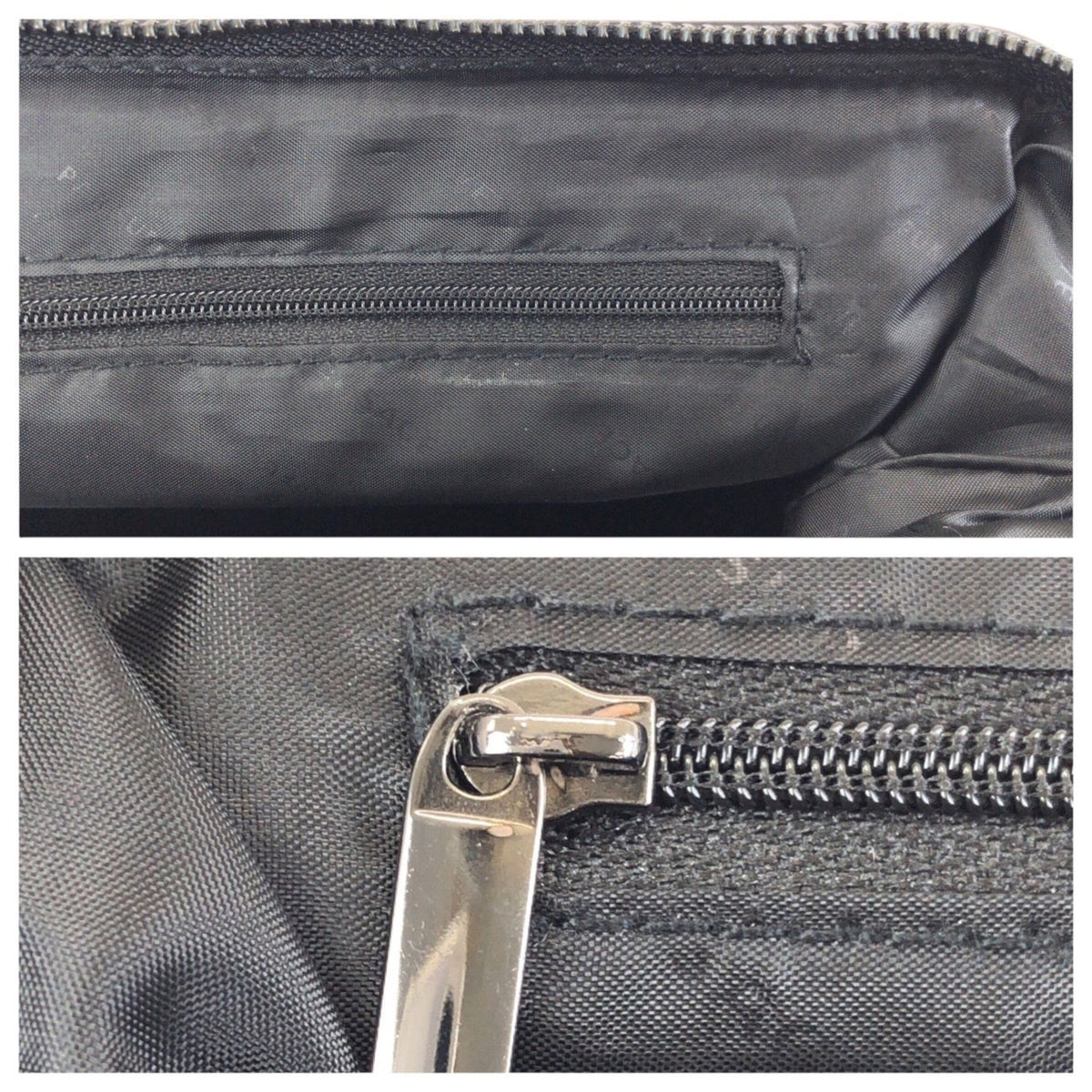 Versace Black Navy Nylon Clutch Bag (Pre-Owned)