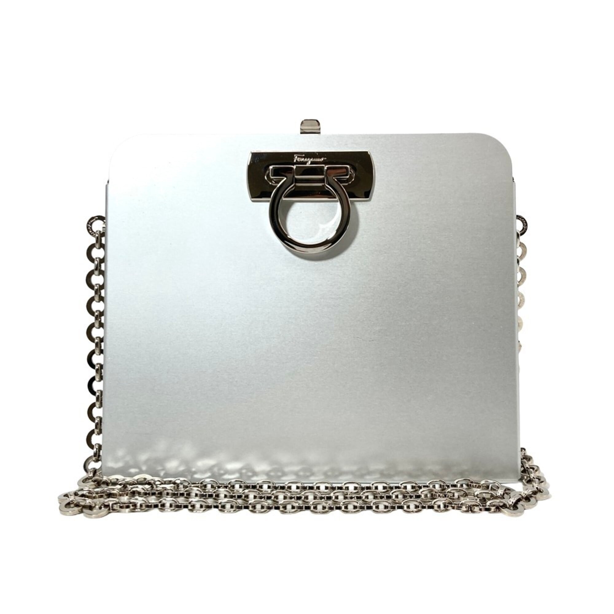 Salvatore Ferragamo Silver Aluminum Shoulder Bag (Pre-Owned)