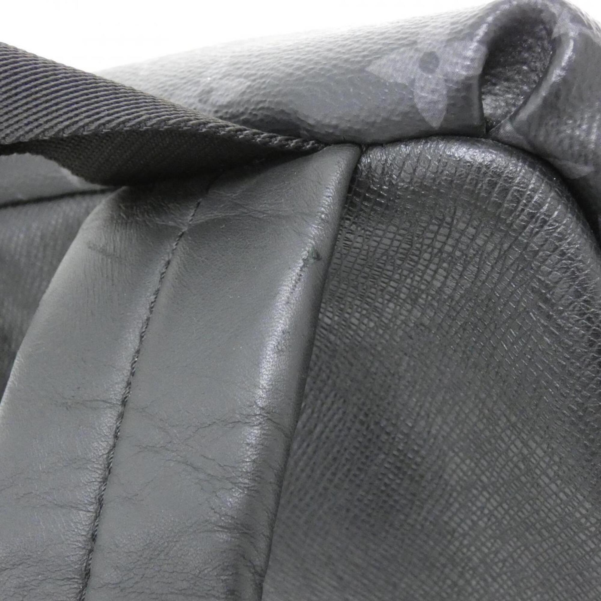 Louis Vuitton Black Coated Canvas Leather Backpack (Pre-Owned)