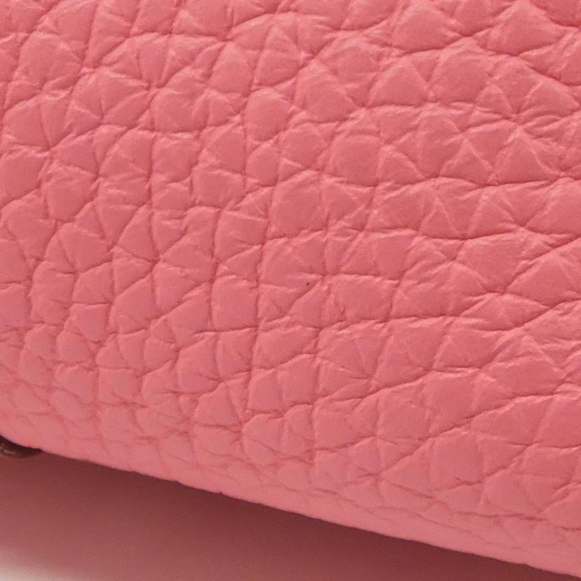 Hermes Rose Azalee Taurillon Clemence Leather Handbag (Pre-Owned)