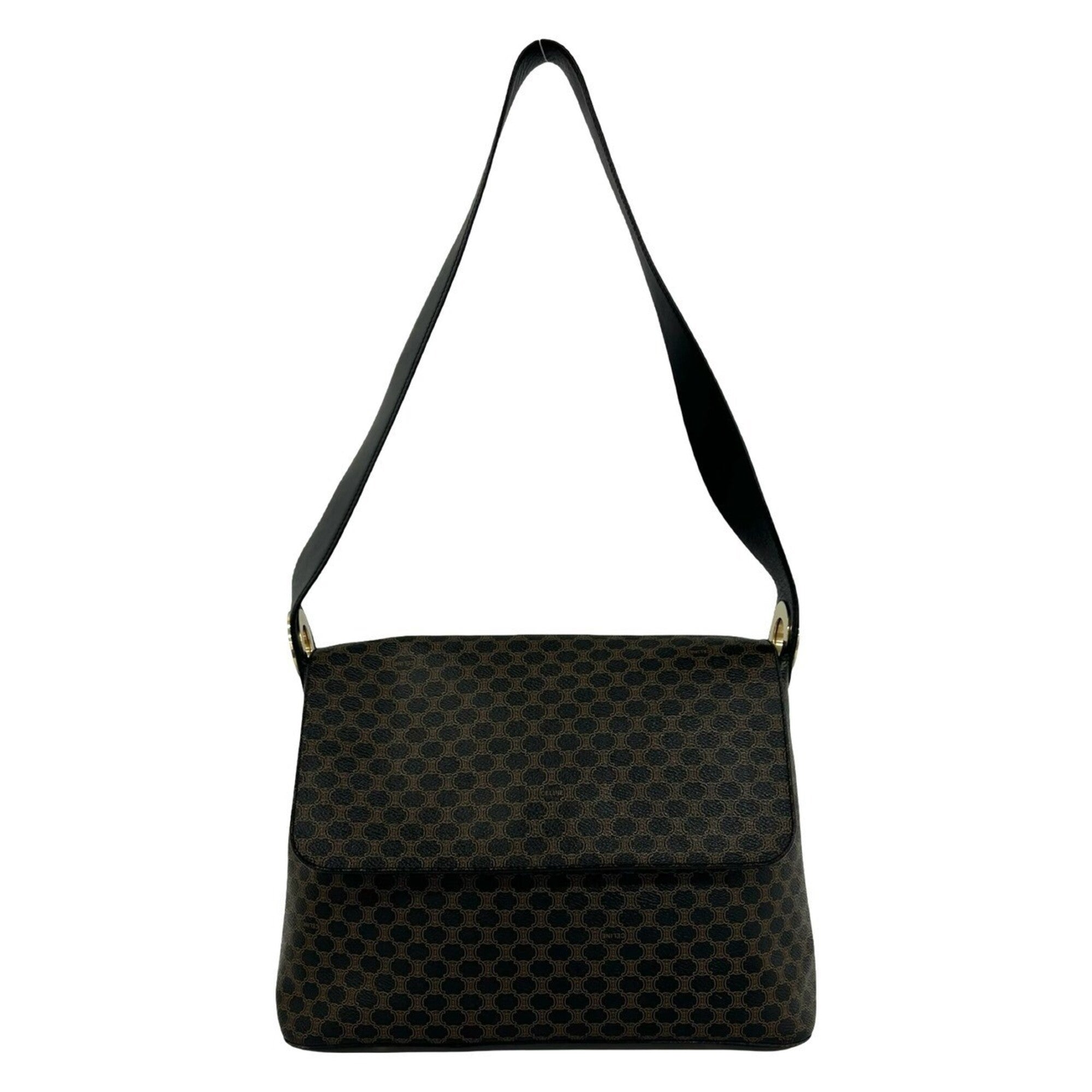 Celine Black Brown Leather Pvc Shoulder Bag (Pre-Owned)