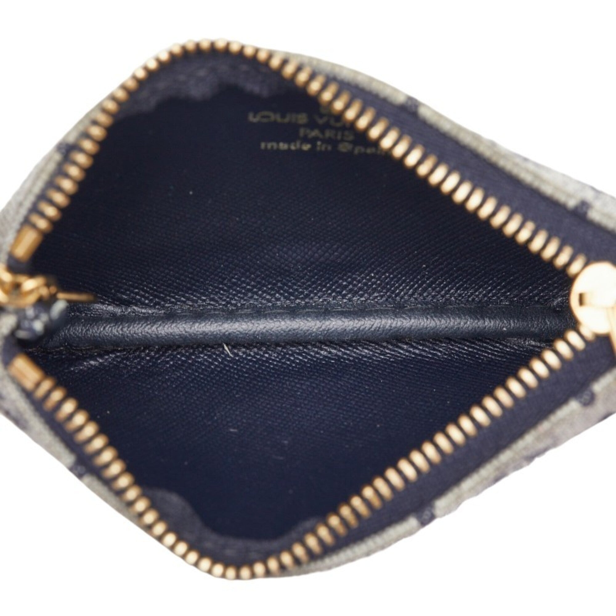 Louis Vuitton Blue Navy Canvas Leather Coin Purse/Coin Case (Pre-Owned)