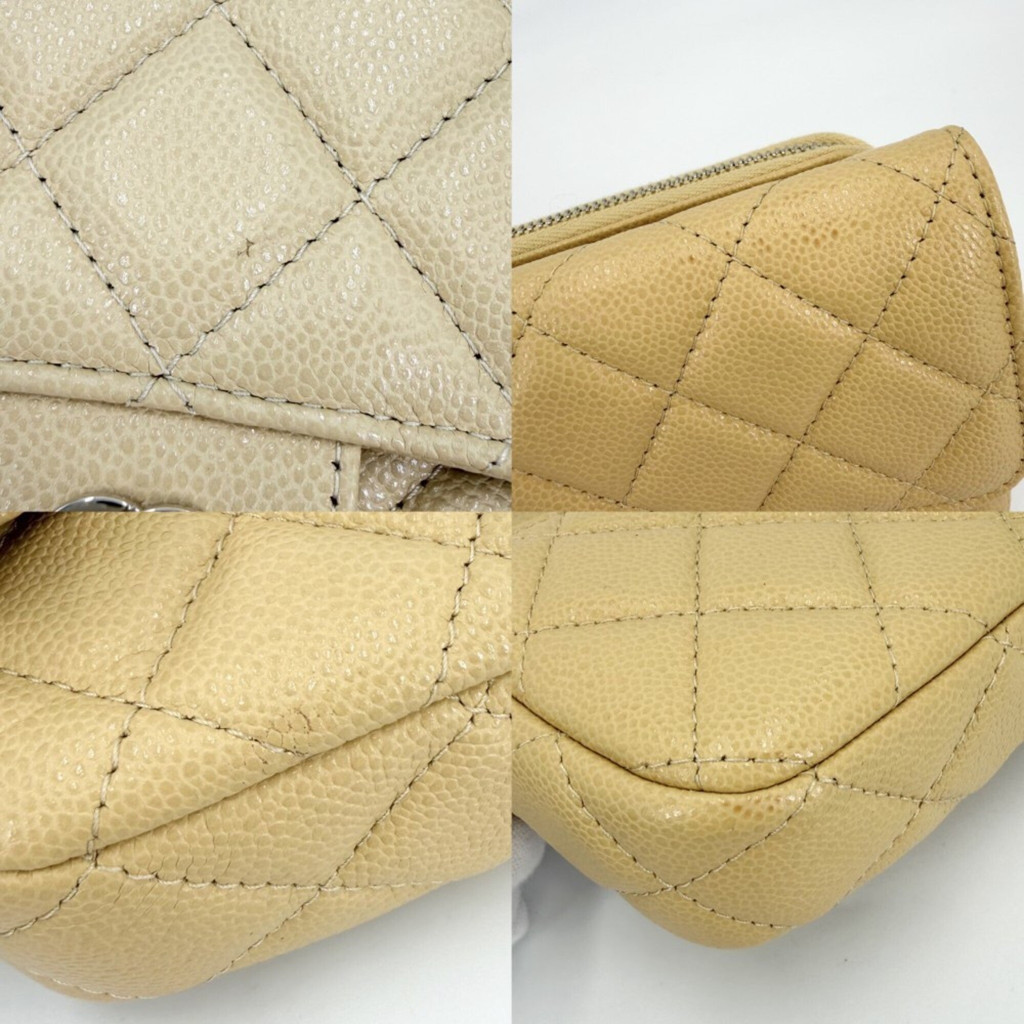 Chanel Yellow Grained Calfskin Shoulder Bag (Pre-Owned)