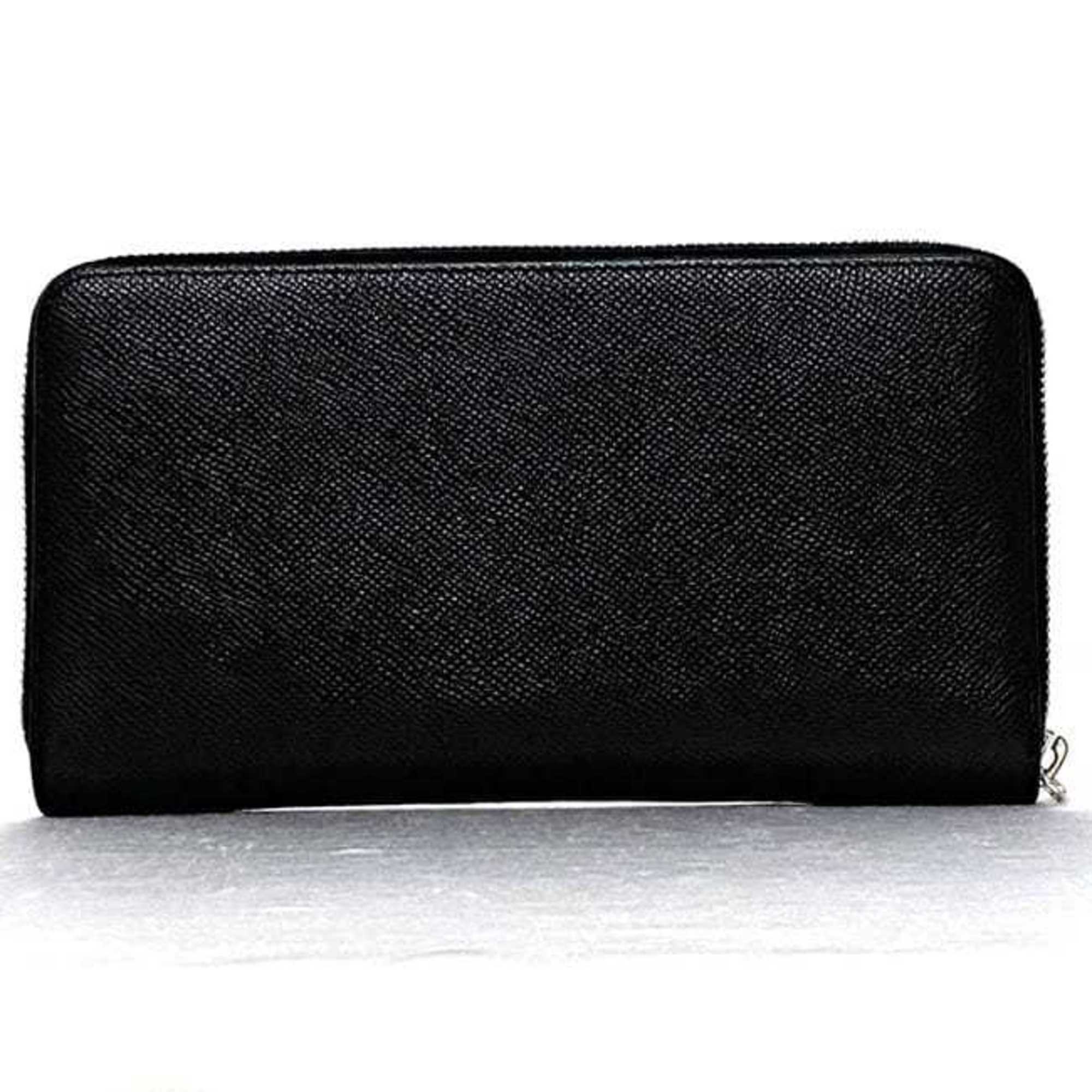 Bally Black Leather Long Wallet (Bi-Fold) (Pre-Owned)