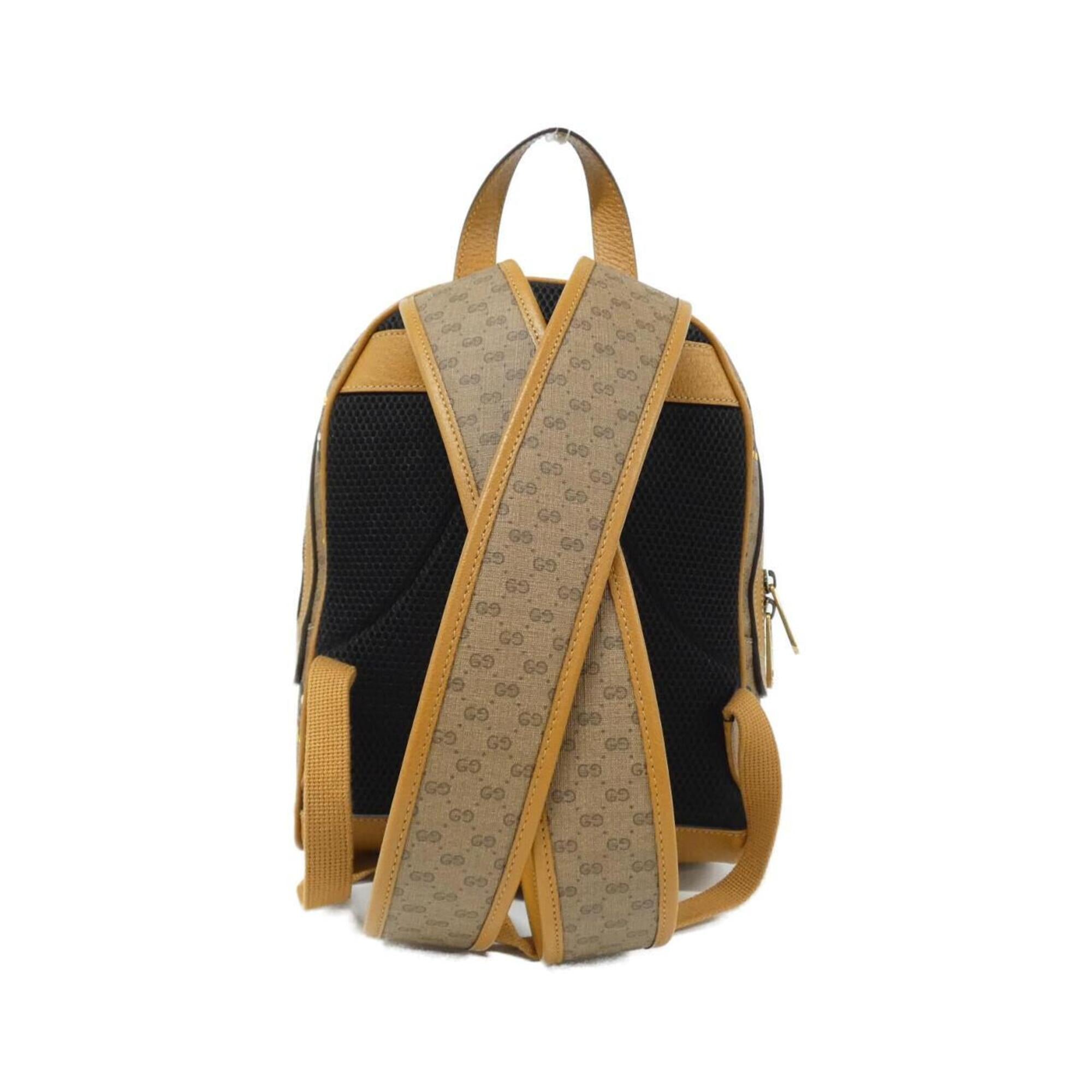 Gucci Beige Light Brown Gg Supreme Leather Backpack (Pre-Owned)