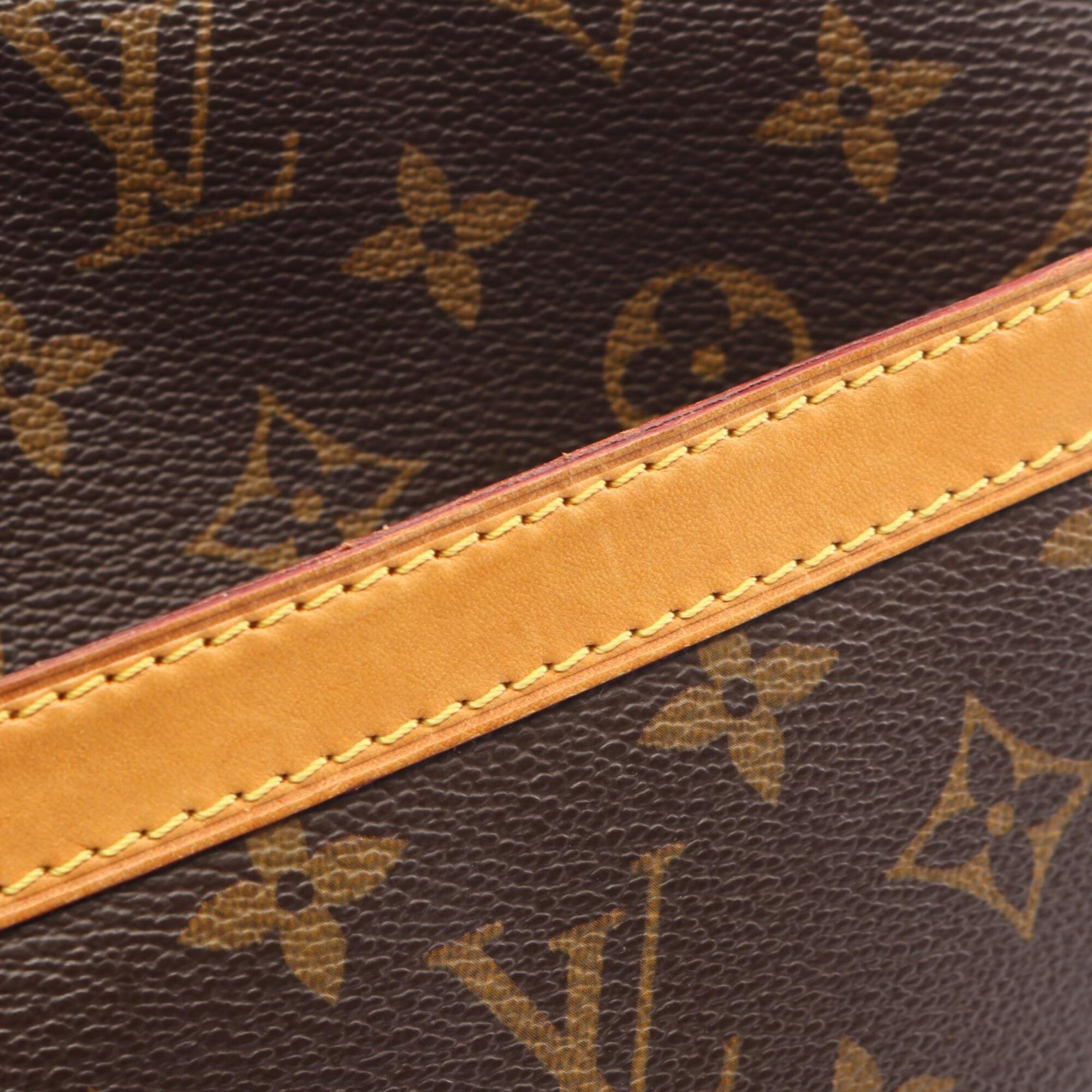 Louis Vuitton Brown Coated Canvas Leather Handbag Shoulder Bag (Pre-Owned)