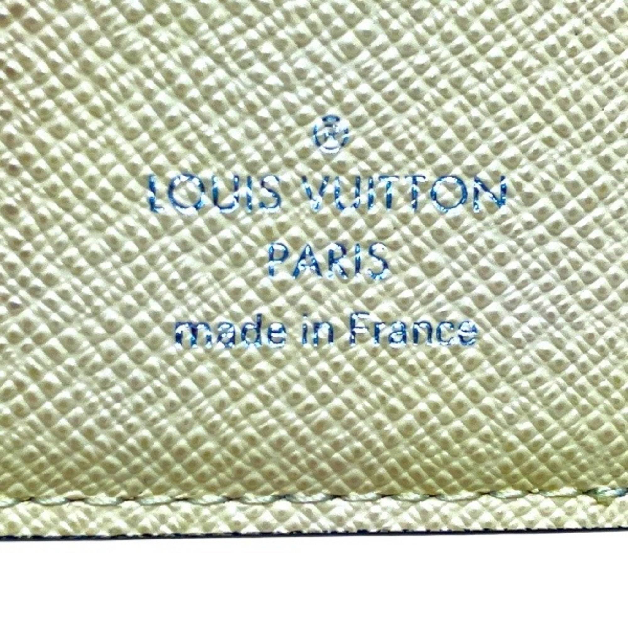 Louis Vuitton Monogram Blue Pink Yellow Leather Wallet (Bi-Fold) (Pre-Owned)